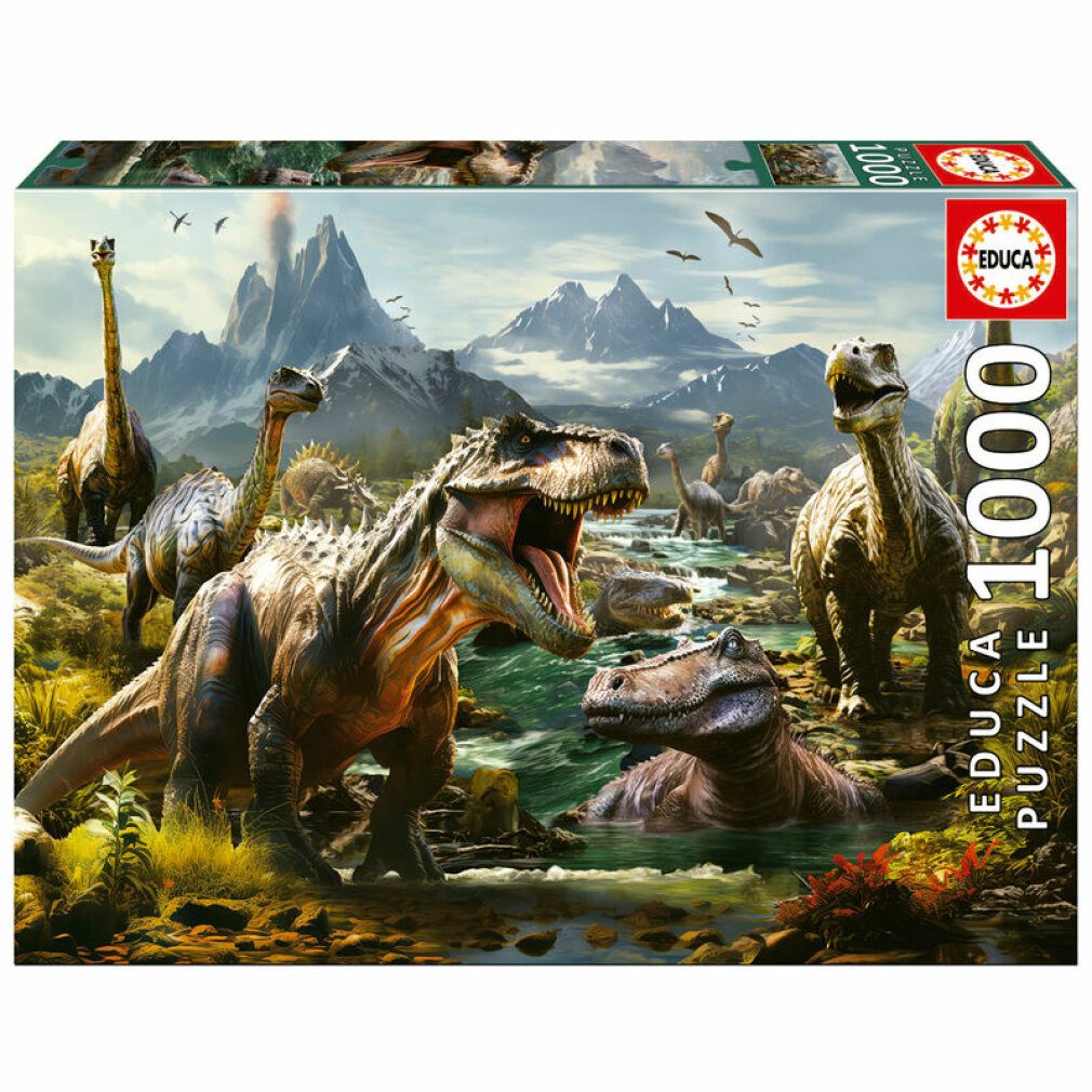 Educa Puzzle Wilde Dinosaurier Puzzle 1000Stück, Puzzleteile