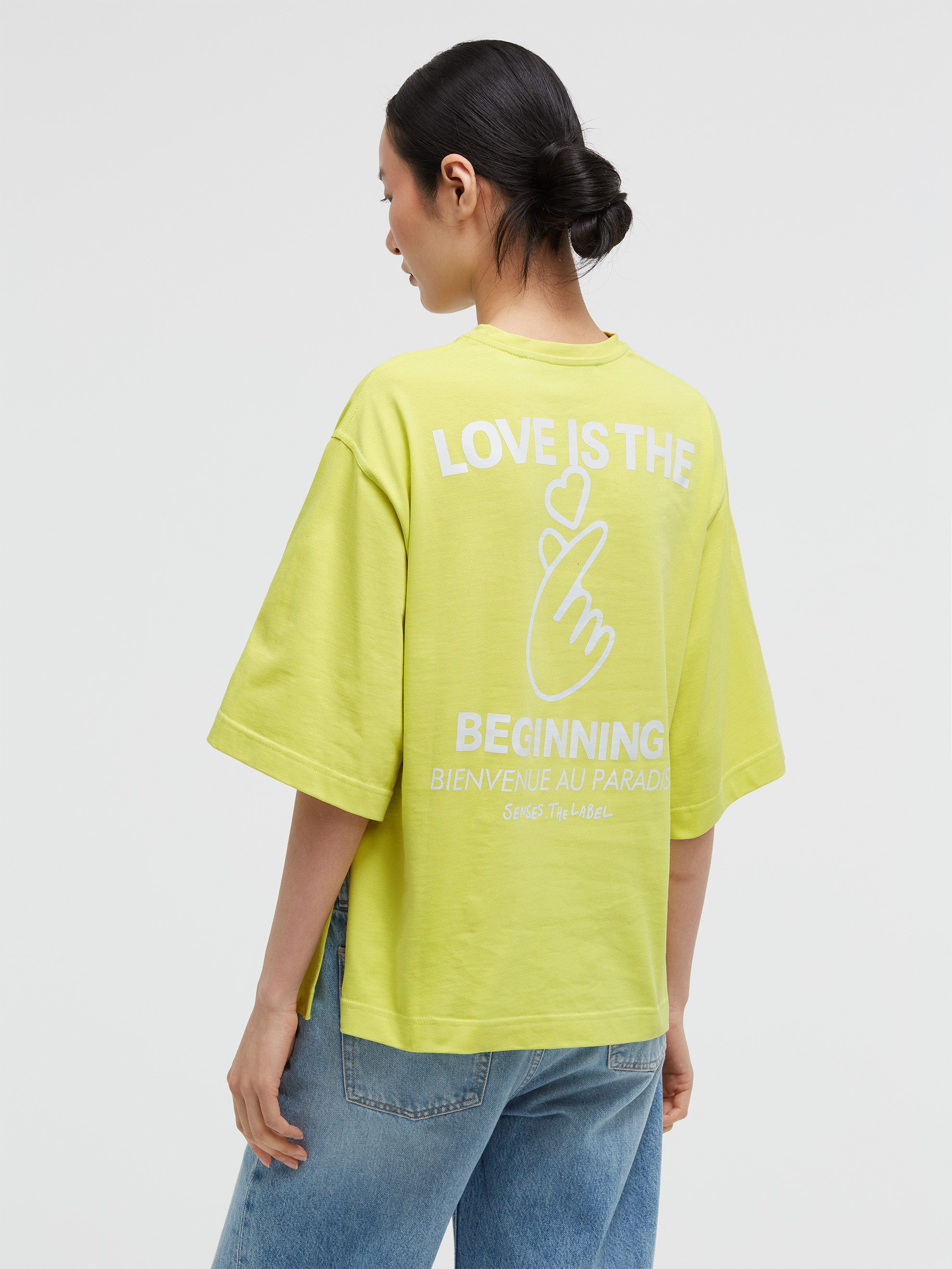 SENSES.THE LABEL Rundhalsshirt mit Seitenschlitze