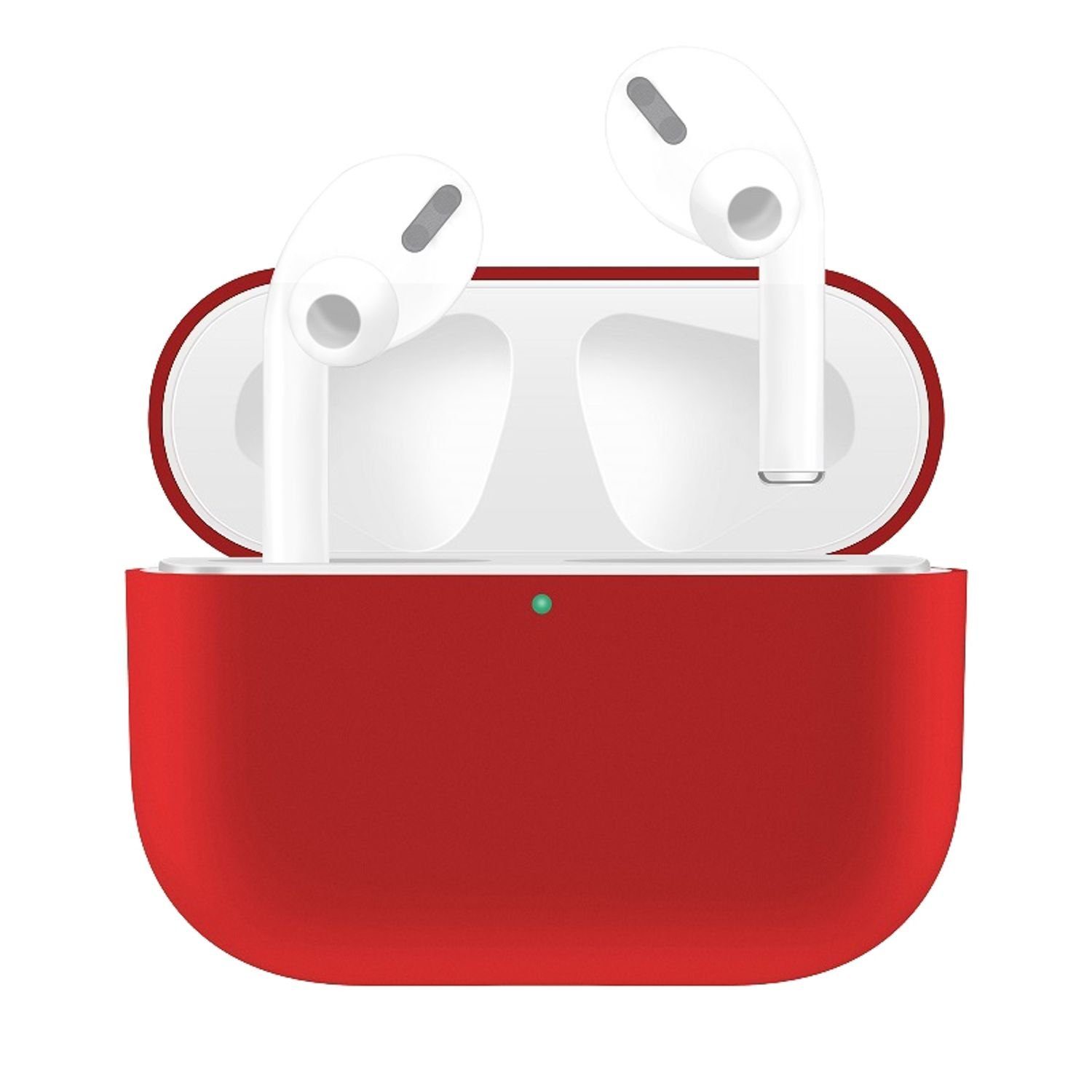 König Design Handyhülle Apple AirPods Pro, Schutzhülle für Apple AirPods Pro  Handy Hülle Silikon Tasche Case Cover Rot