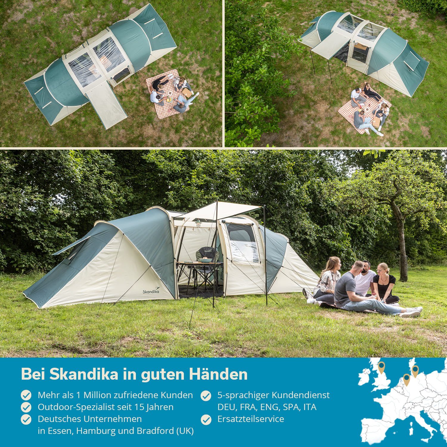 Skandika Kuppelzelt Kalmar Zelt 3000 6, Wassersäule, mm Camping, für Outdoor Familienzelt