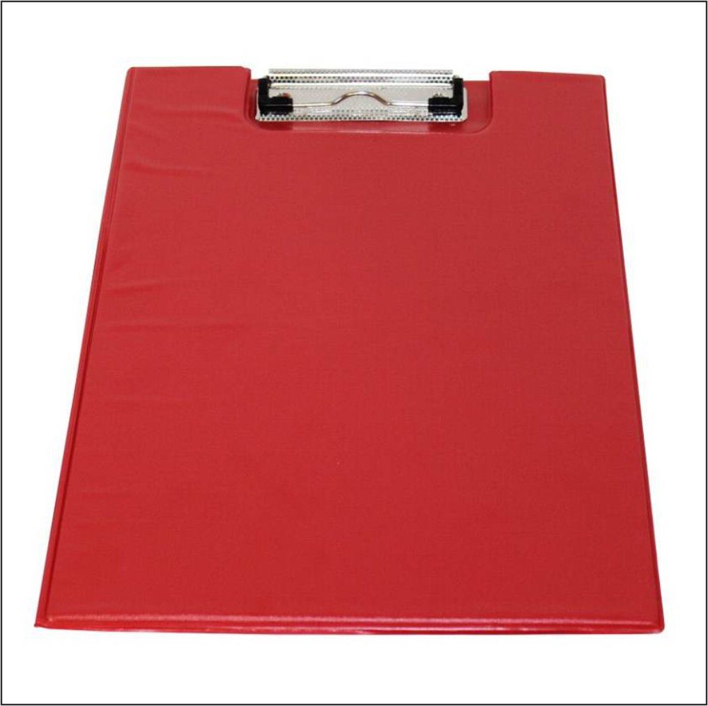 d.rect Schreibmappe Klemmbrettmappe DIN A4 (Stück, 1-St., DIN A4), aus Graupappe, mit PVC-Folien-Überzug, Drahtbügelklemme und Deckel