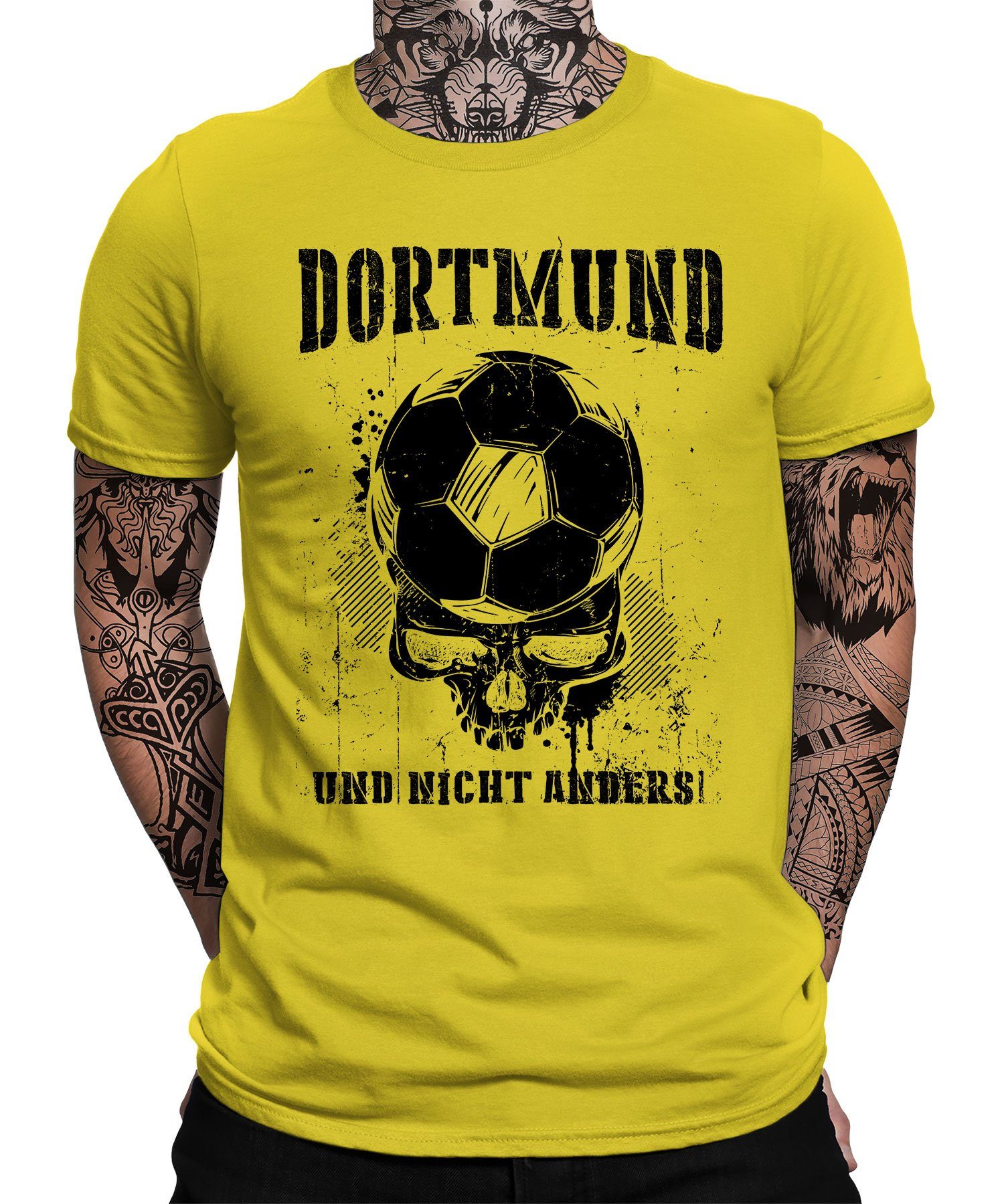 Quattro Formatee Nicht T-Shirt Gelb Fußball Ruhrpott Anders (1-tlg) Kurzarmshirt Dortmund und Herren 