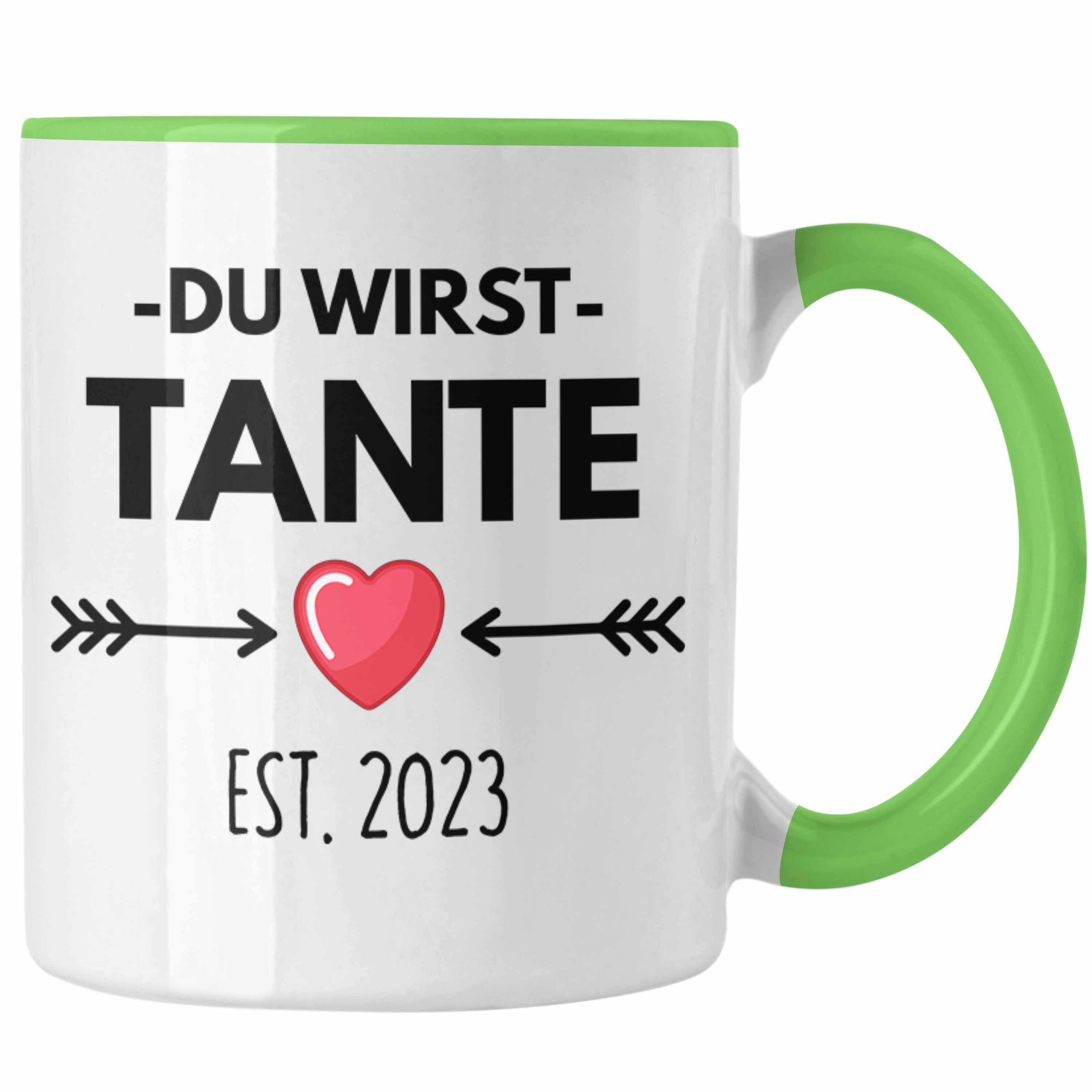 Geschenk Grün Trendation Tasse Tante Wirst 2023 Tante Schwangerschaft Du - Trendation