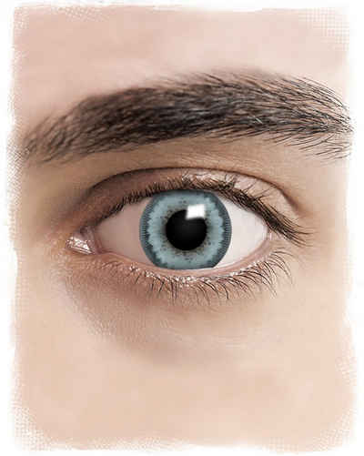 Horror-Shop Farblinsen Realistisch Blaue 12-Monats Kontaktlinsen als Cosp