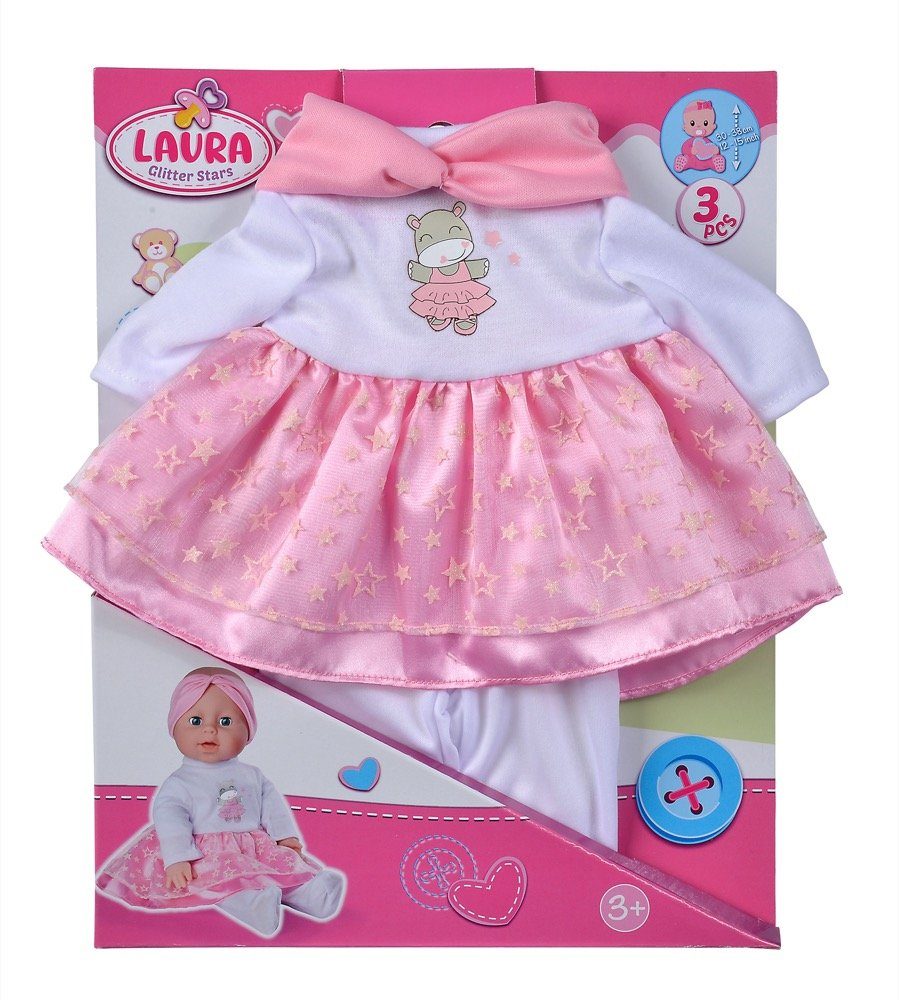 Laura Babypuppe Puppe Glitzersternchenset Zubehör SIMBA 105400002 Simba Babypuppe