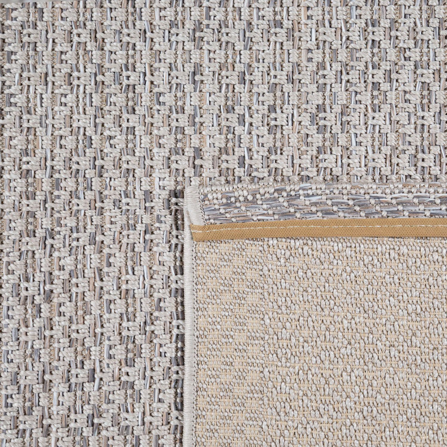 Teppich Vancouver 162, geeignet Outdoor und rechteckig, mit Bordüre, melierte mm, In- Home, 4 Optik, Flachgewebe, Höhe: Paco