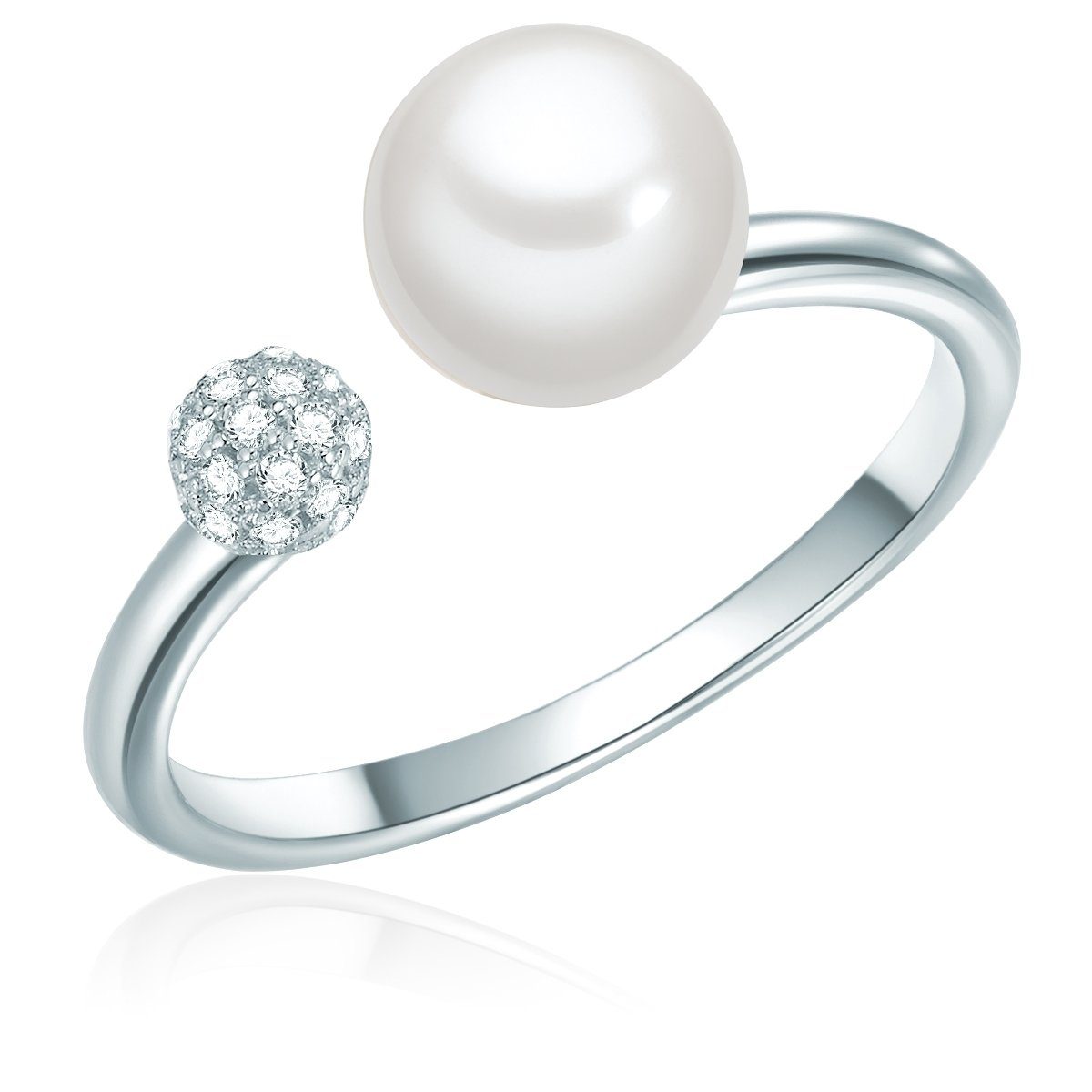 Valero Pearls Fingerring silber, mit Süßwasser-Zuchtperle