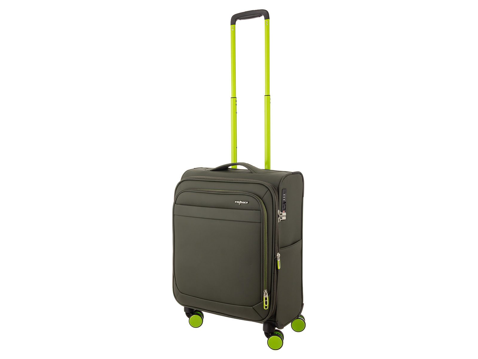 Franky Weichgepäck-Trolley Koffer Gr. S Reisegepäck T27-B Spinner 55er mit Dehnfalte, 4 Doppellenkrollen Rollen, Dehnfalte TSA Schloss
