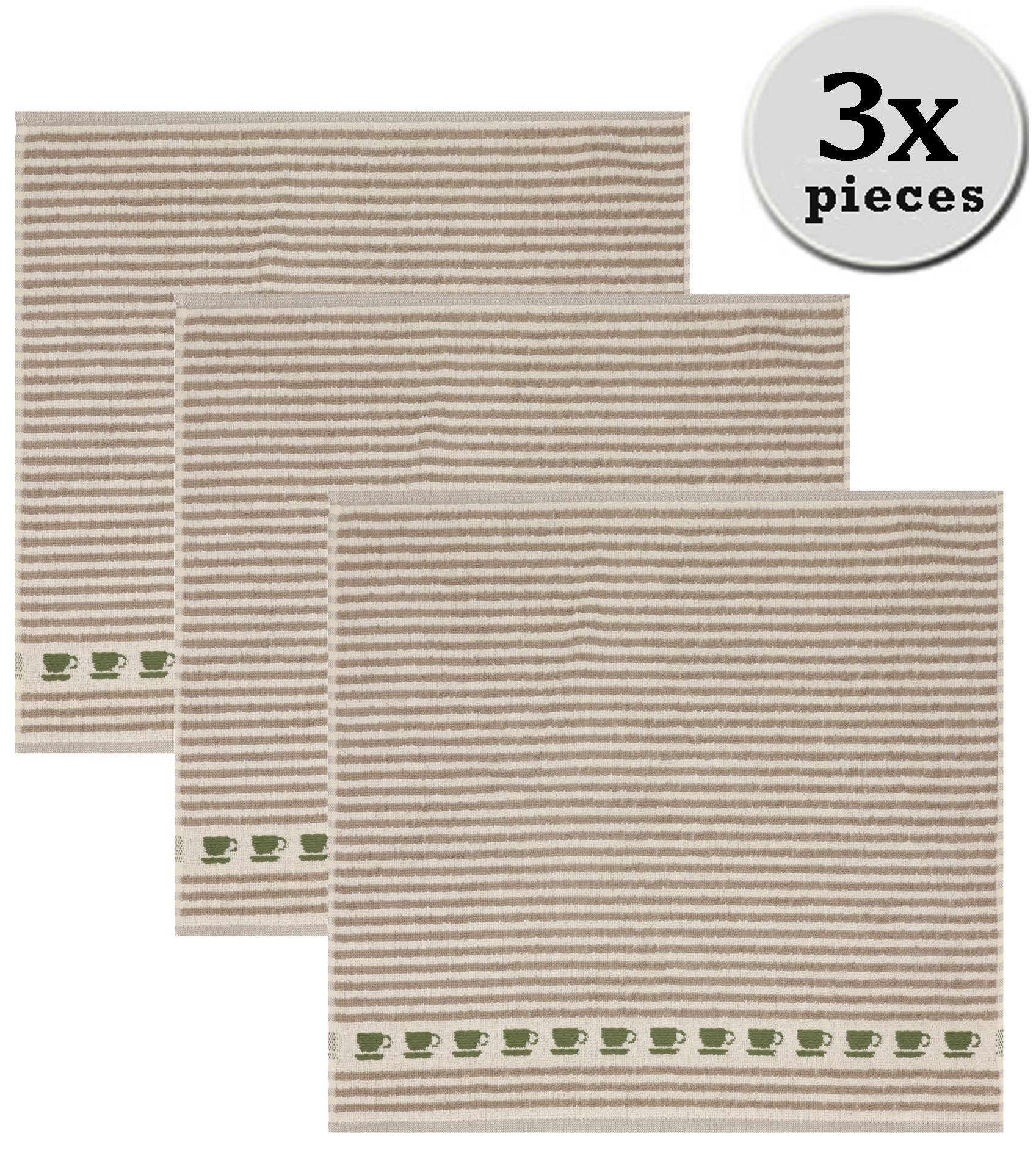 Betz Geschirrtuch 3 Stück Küchentücher mit Streifen und Tassenmotiv Größe 5 günstig online kaufen