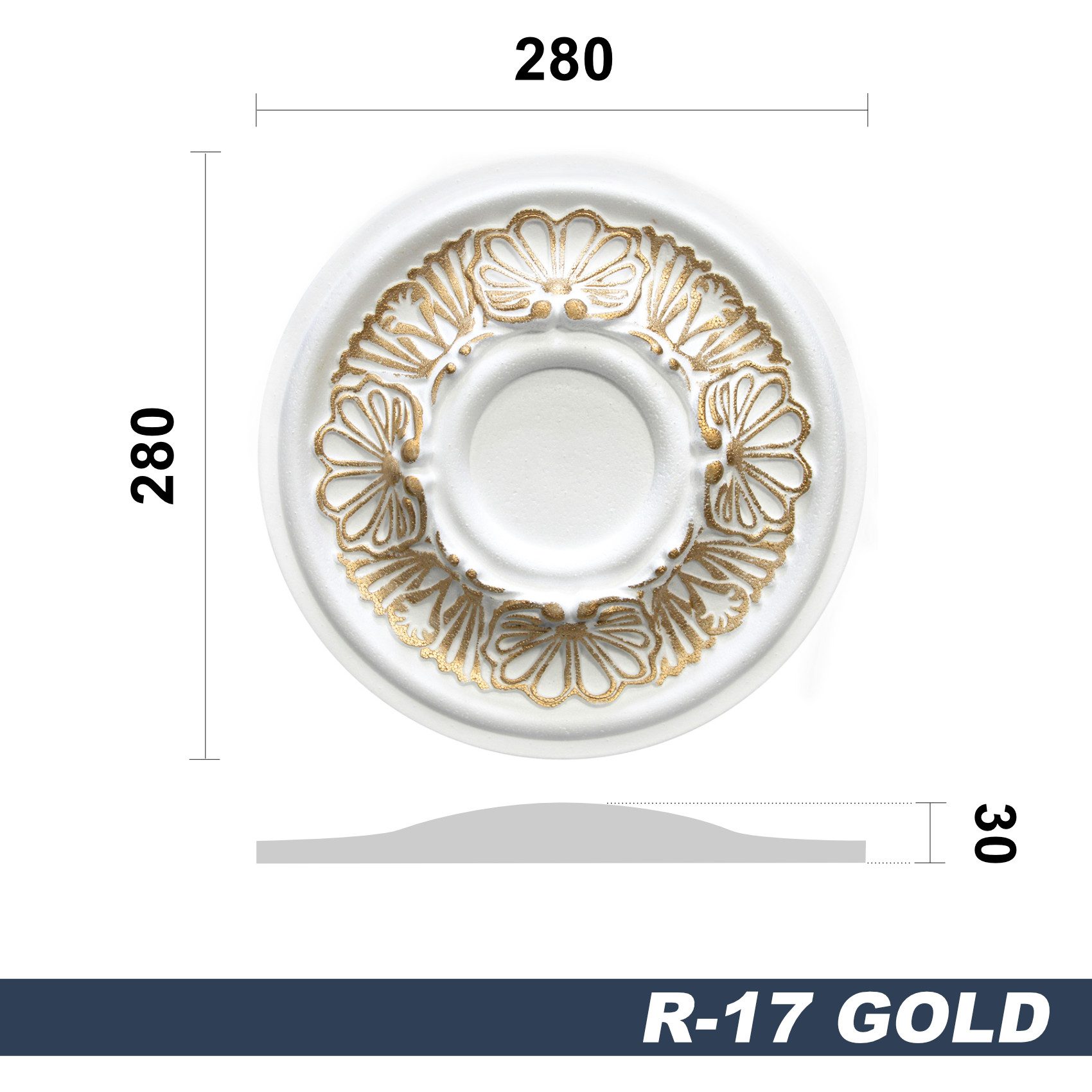 marbet design Wanddekoobjekt R-17 Gold (Stuckrosette günstig online kaufen