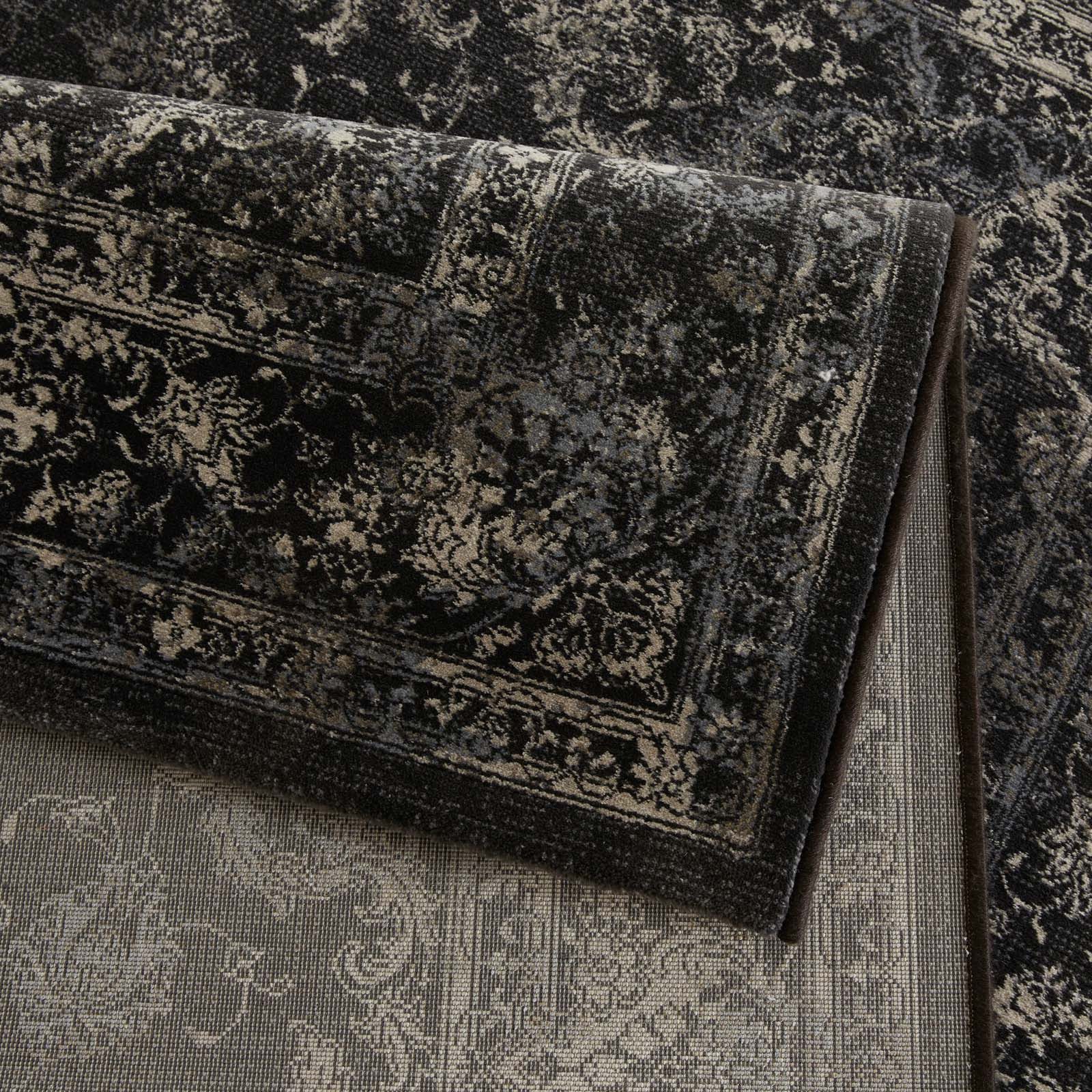 TaraCarpet Teppich Tara Carpet Leonardo Ghoum, rechteckig, Höhe: 14 mm, Modernes Orientalisches Design in schwarz anthrazit premium 133x195 – Bild 4 von 5