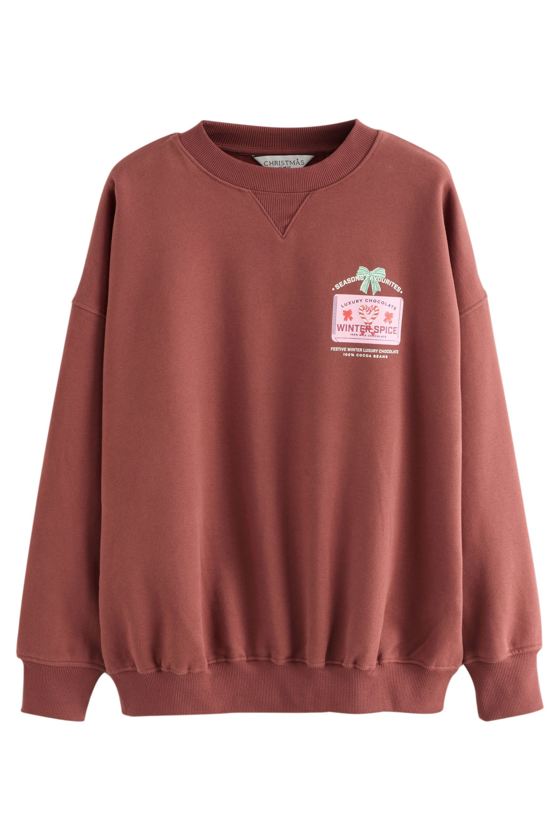 Next Sweater Langarm-Sweatshirt mit weihnachtlicher Grafik (1-tlg) günstig online kaufen