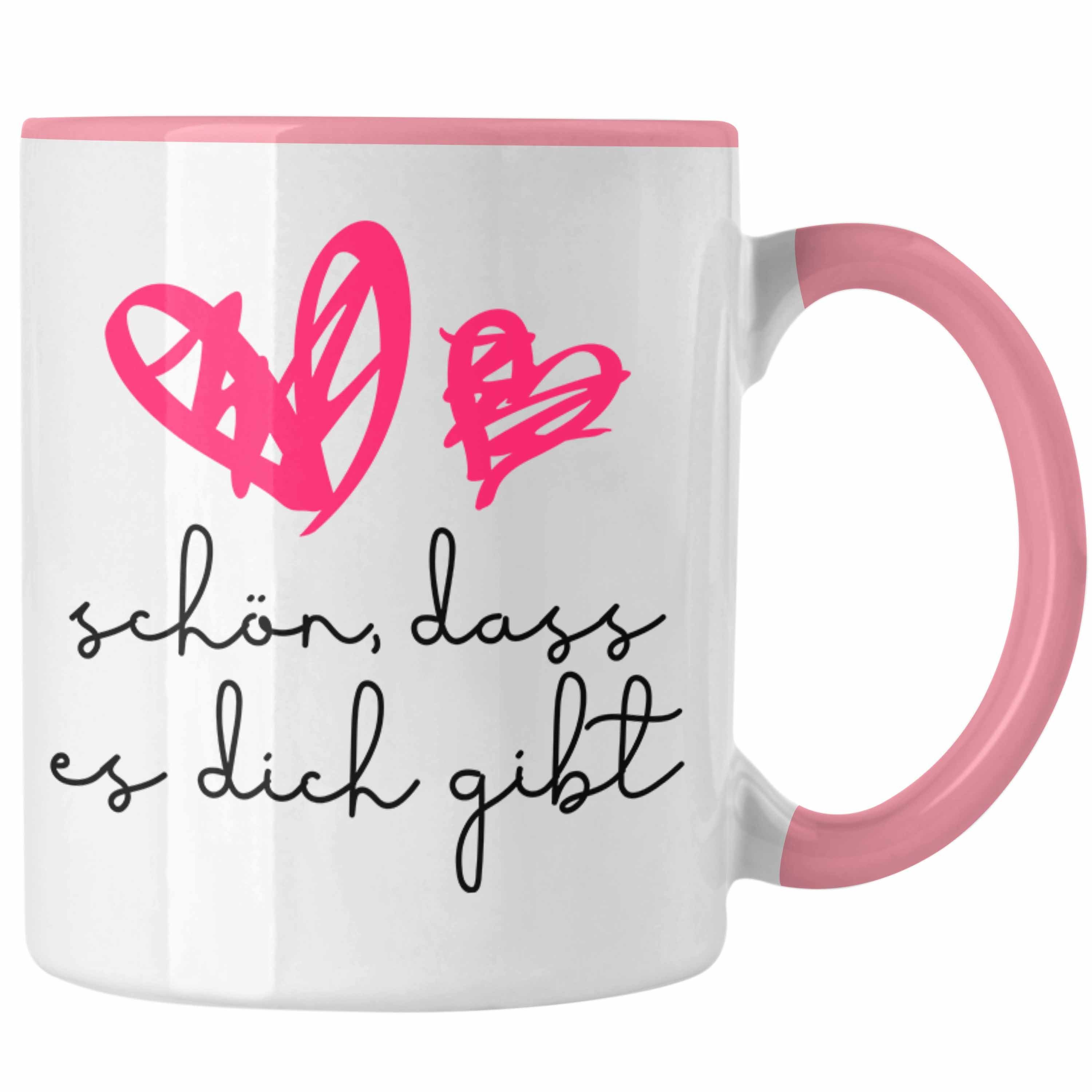 Trendation Tasse Trendation - Schön Dass Es Dich Gibt Lieblings Mensch Geschenk Beste Freundin Danke Geschenkidee Dankeschön Tasse Rosa