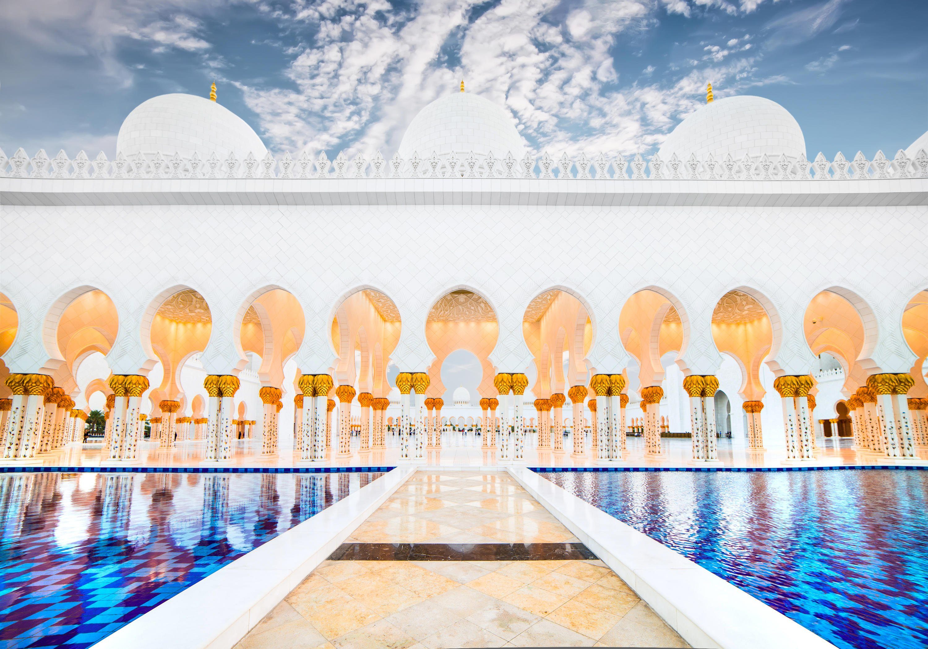 wandmotiv24 Fototapete Groß-moschee in Abu Dhabi, glatt, Wandtapete, Motivtapete, matt, Vliestapete