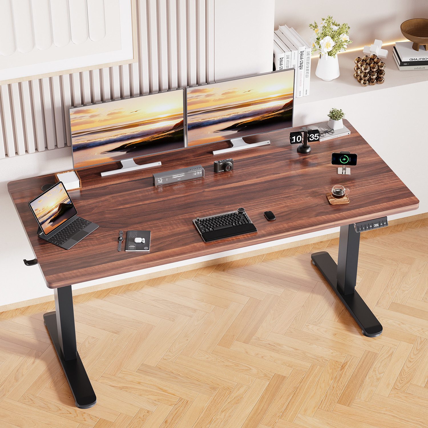 HOMALL Schreibtisch Höhenverstellbarer Elektrisch Schreibtisch, Vierteilige günstig online kaufen