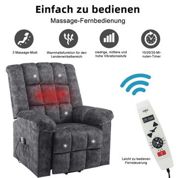 Merax TV-Sessel, Aufstehhilfe, Massagesessel, Relaxsessel, Wärme und Timer