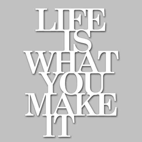 Home affaire Wandbild Schriftzug "Life is what you make it", Maße (B/H): 39/50 cm