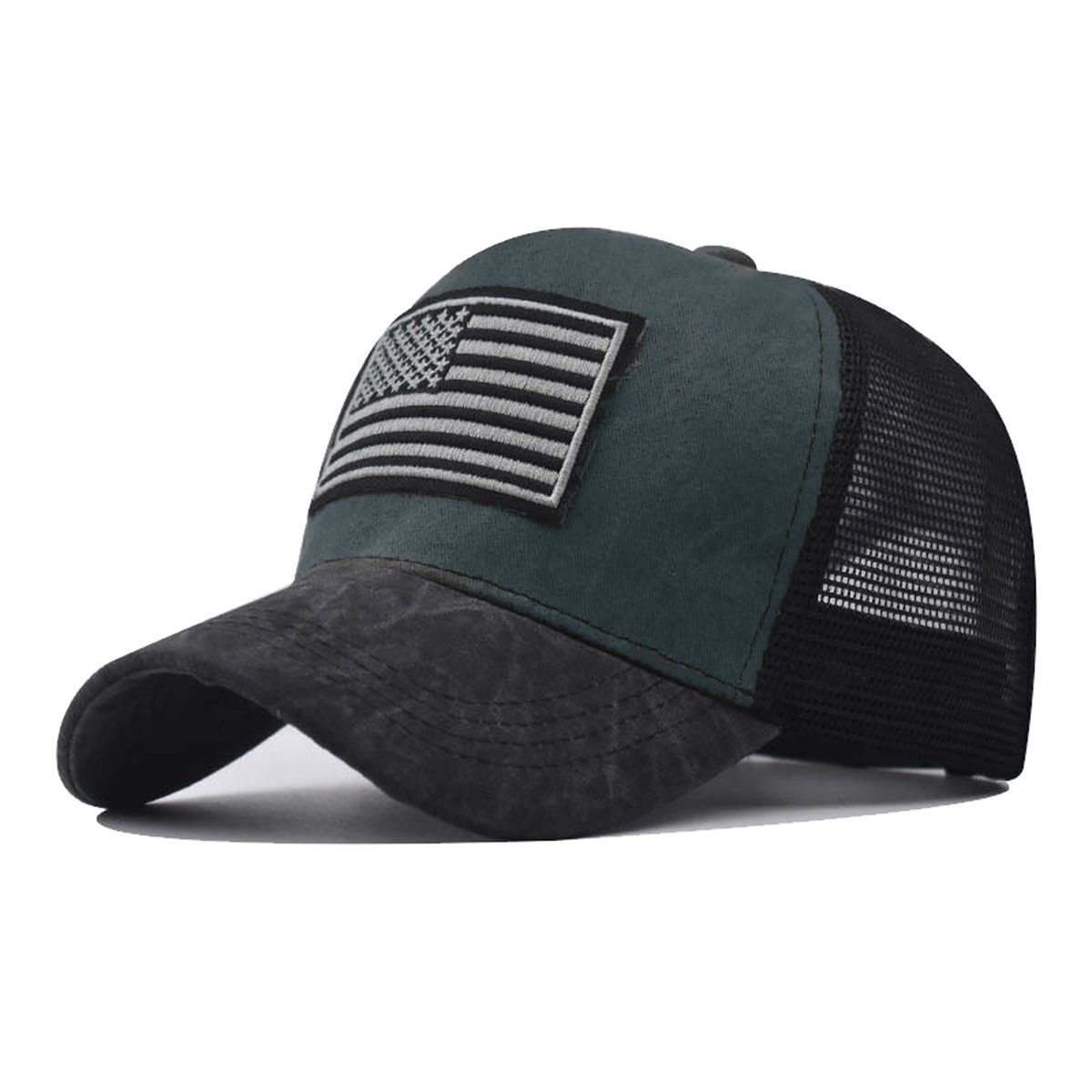 Sporty Trucker Cap U.S.A. Flag Fahne USA Basic Retro Amerika Trucker Mesh B günstig online kaufen