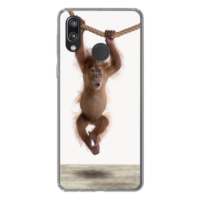 MuchoWow Handyhülle Affe - Tiere - Kinder - Orang Utan - Jungen - Mädchen Handyhülle Huawei P20 Lite (2019) Handy Case Silikon Bumper Case
