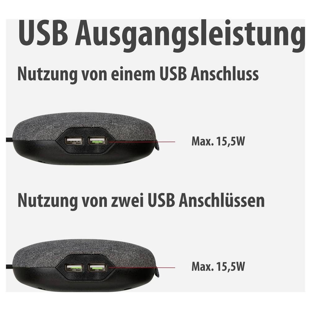 Brennenstuhl ® Sofa-Steckdose mit USB-Ausgänge 1150020010 Steckdosenleiste, mit USB – Bild 4 von 5