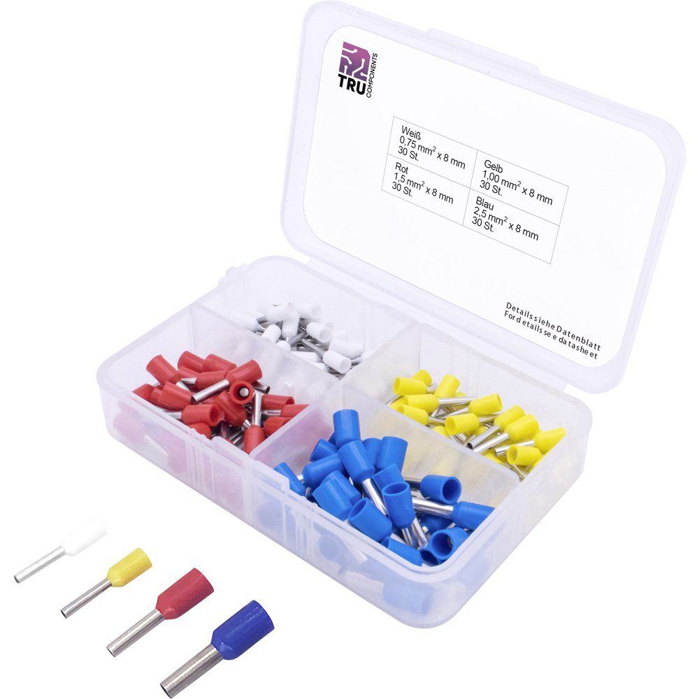 Aderendhülsen TRU COMPONENTS T1903C020 Aderendhülsen-Sortiment 0.75 mm², 1 mm², 1.5
