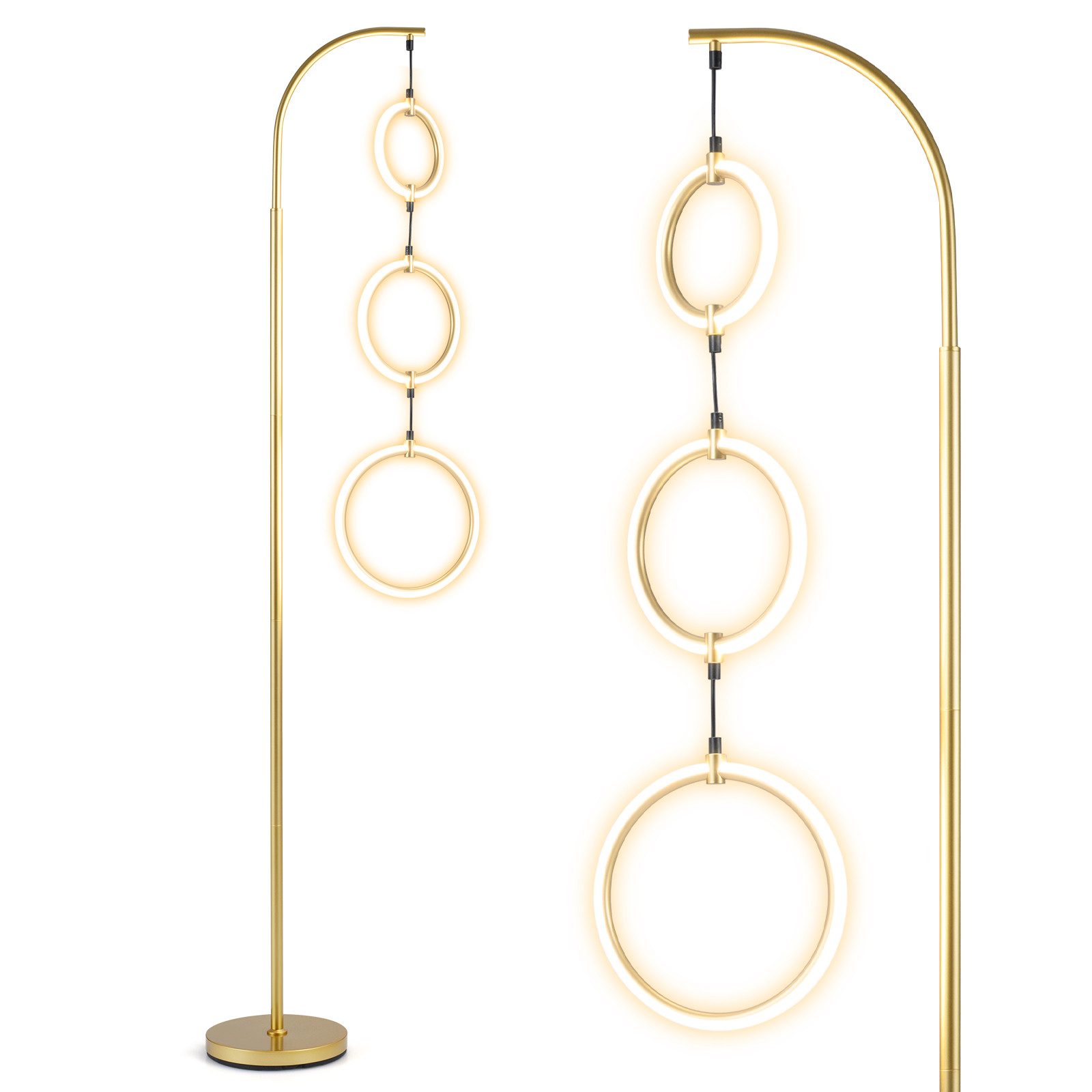 COSTWAY Stehlampe, Leselampe wohnzimmer, Bodenlampe für Schlafzimmer