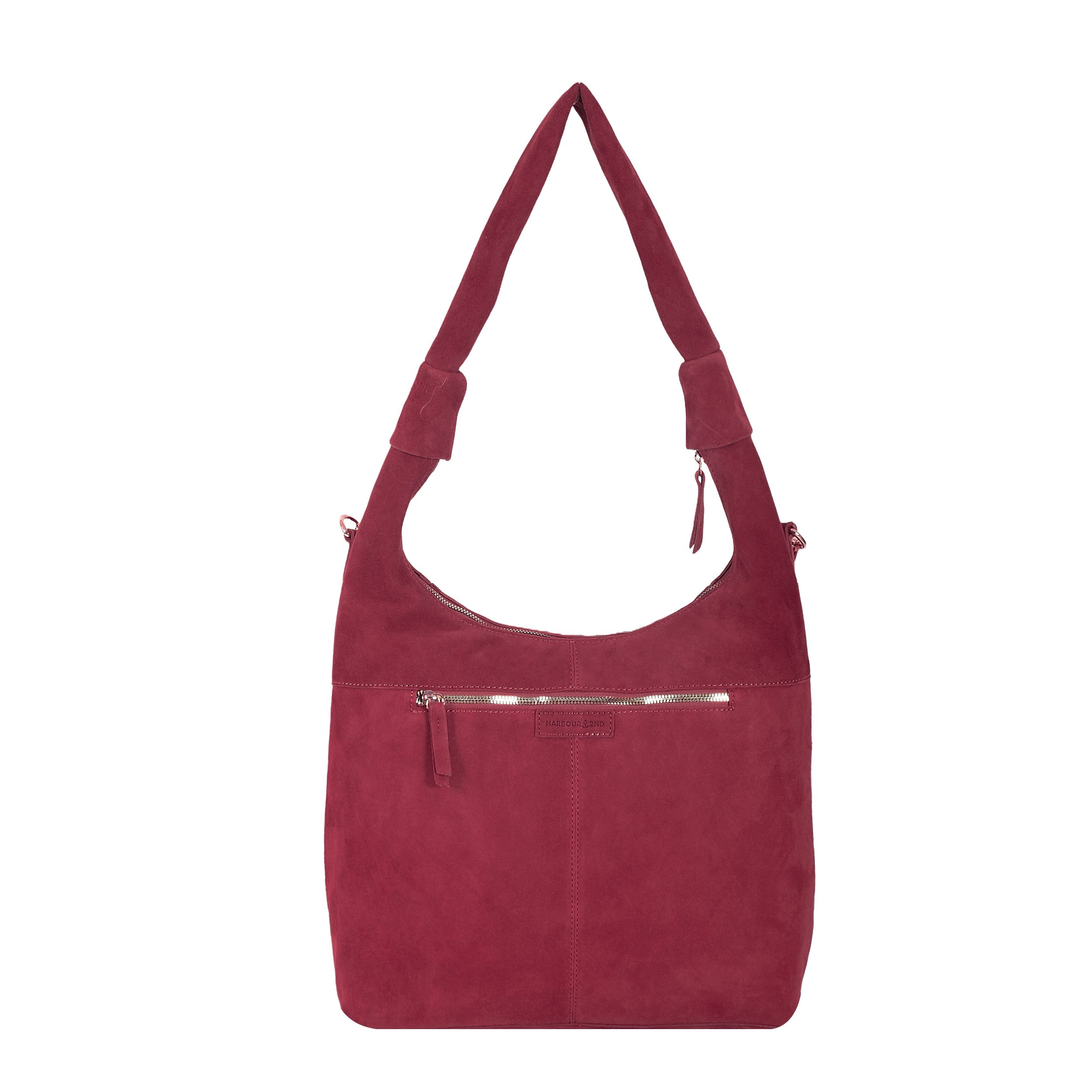 HARBOUR 2nd Hobo Laurine, Damen Handtasche, Umhängetasche, Schultertasche mit Ziernähten