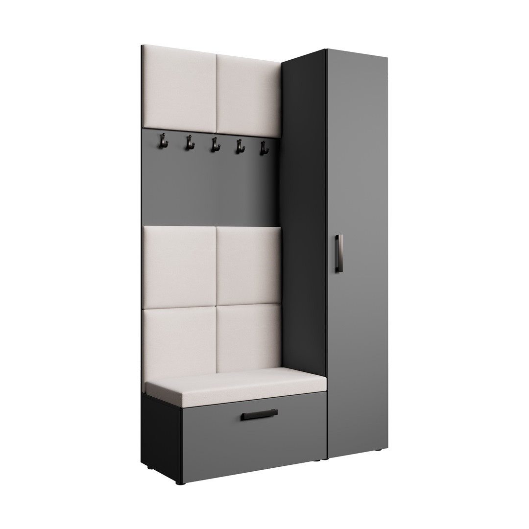 Beautysofa Garderobenschrank mit schmalem eintürigen Kleiderschrank mit Kle günstig online kaufen