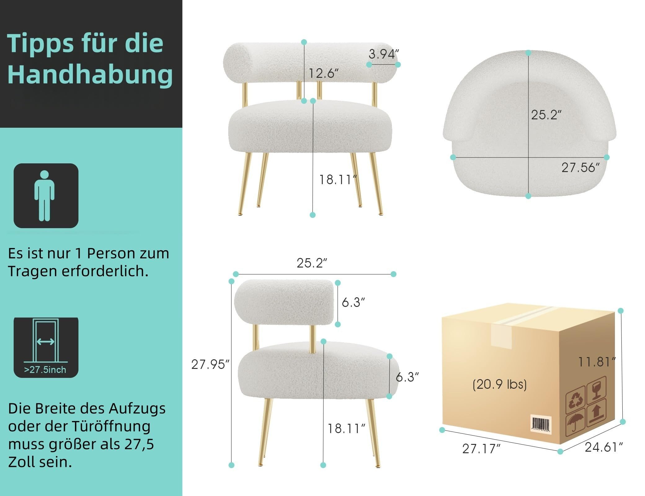 SEYNAR Sessel Teddy-Sessel, Kommodensessel, Komfortsessel, Schaukelstuhl (1 günstig online kaufen