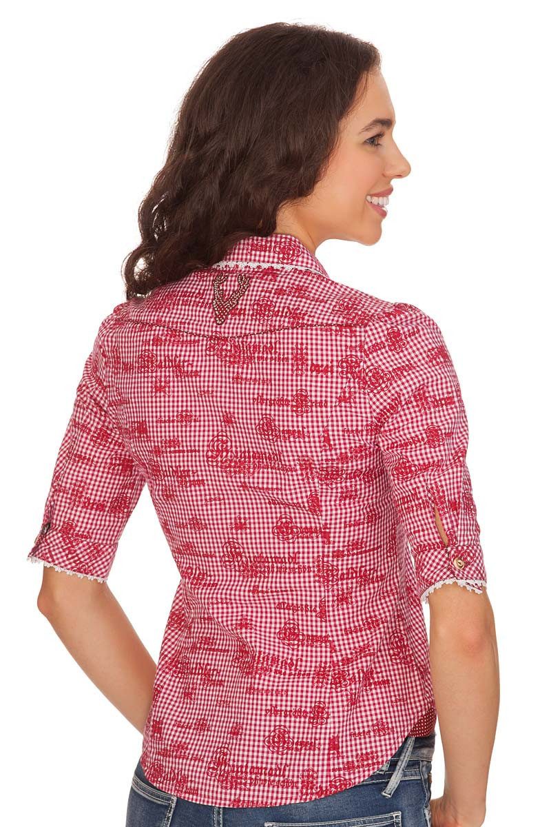 MarJo Trachtenbluse Trachtenbluse - BEATE-IRIS - rot