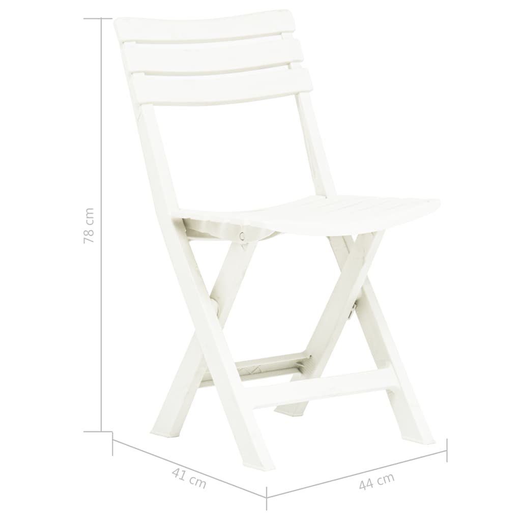 Gartenstühle Klappbare Gartenstuhl Stk. furnicato 2 Weiß Kunststoff