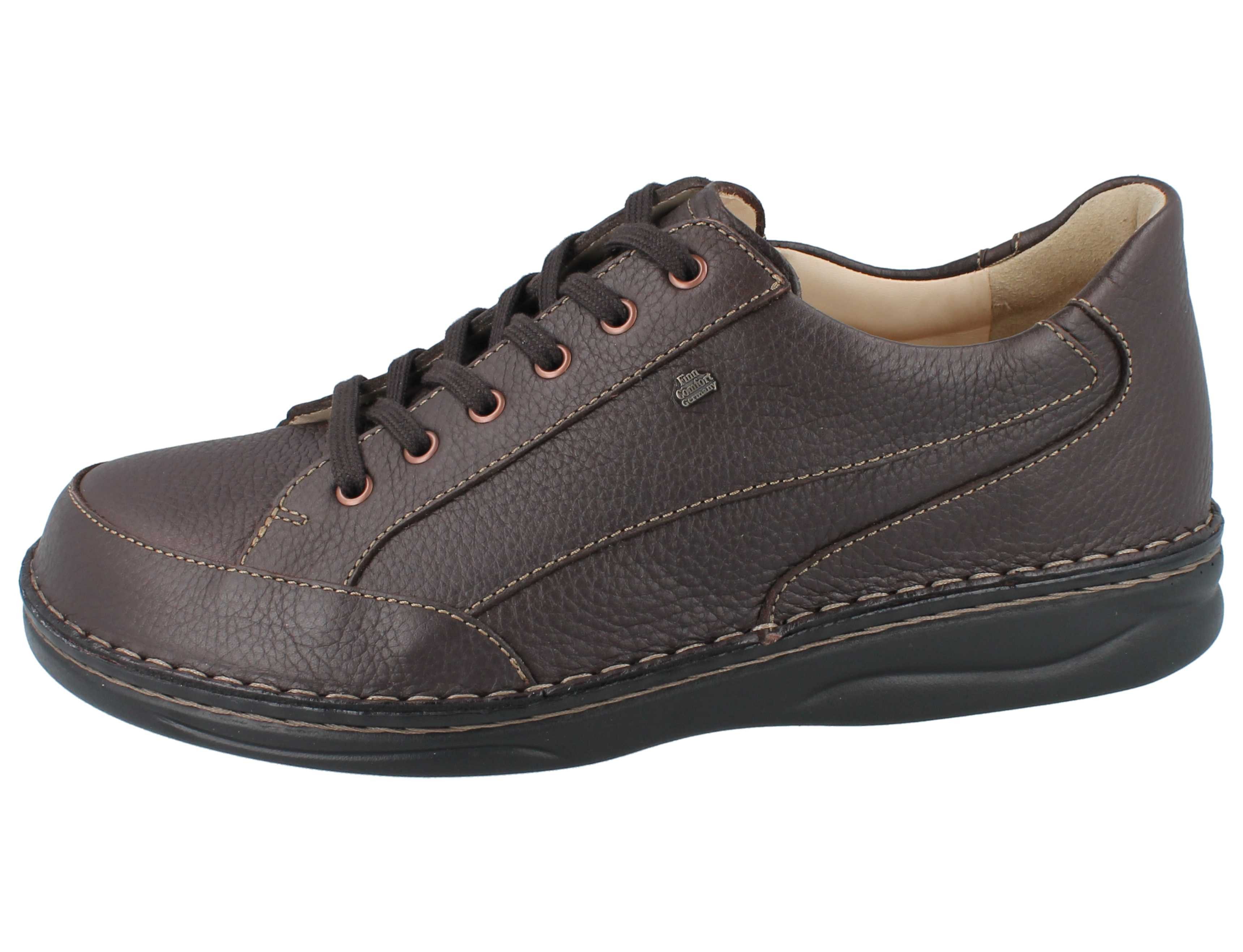 Finn Comfort FINN COMFORT Falkland Herren Halbschuhe dunkelbraun Glattleder - Schnürschuh Wechselfußbett