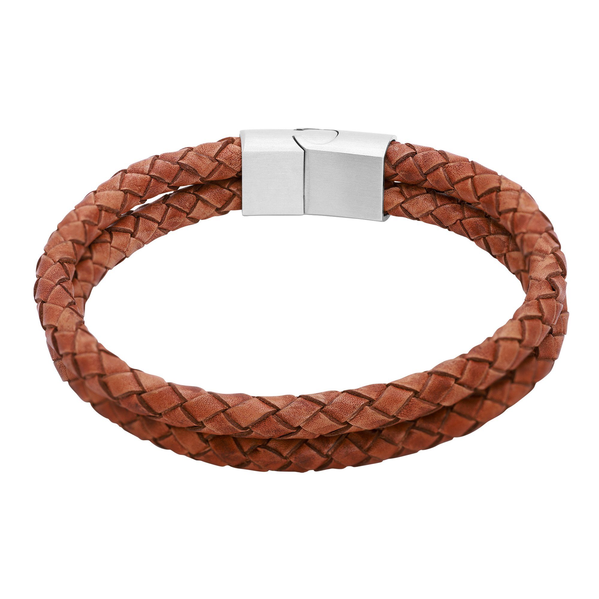 Heideman Armband Lederarmband Hanno (Armband, inkl. Geschenkverpackung), Echtlederarmband, Männerarmband, Männerlederarmband cognac