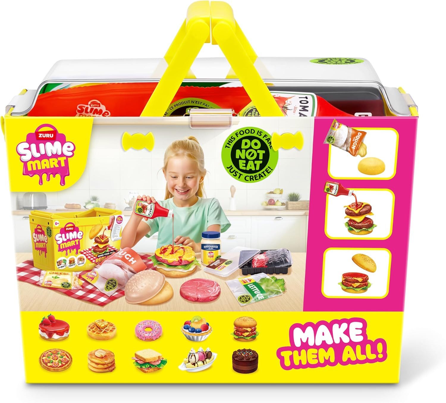 ZURU Kinder-Küchenset ZURU 15905A - Slime Mart Burger im Einkaufskorb - Schleim