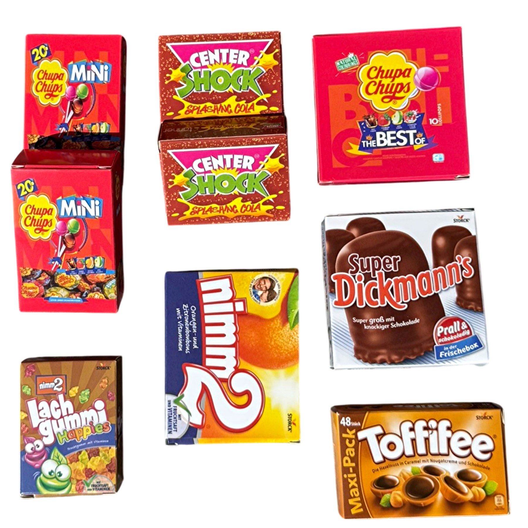 TikTakToo Kaufladensortiment Miniatur Faltschachteln für Kaufladen Zubehör, (Spielset, 95-tlg., Miniaturfaltschachteln), Lebensmittel, Flaschen, Dosen für Kaufmannsladen