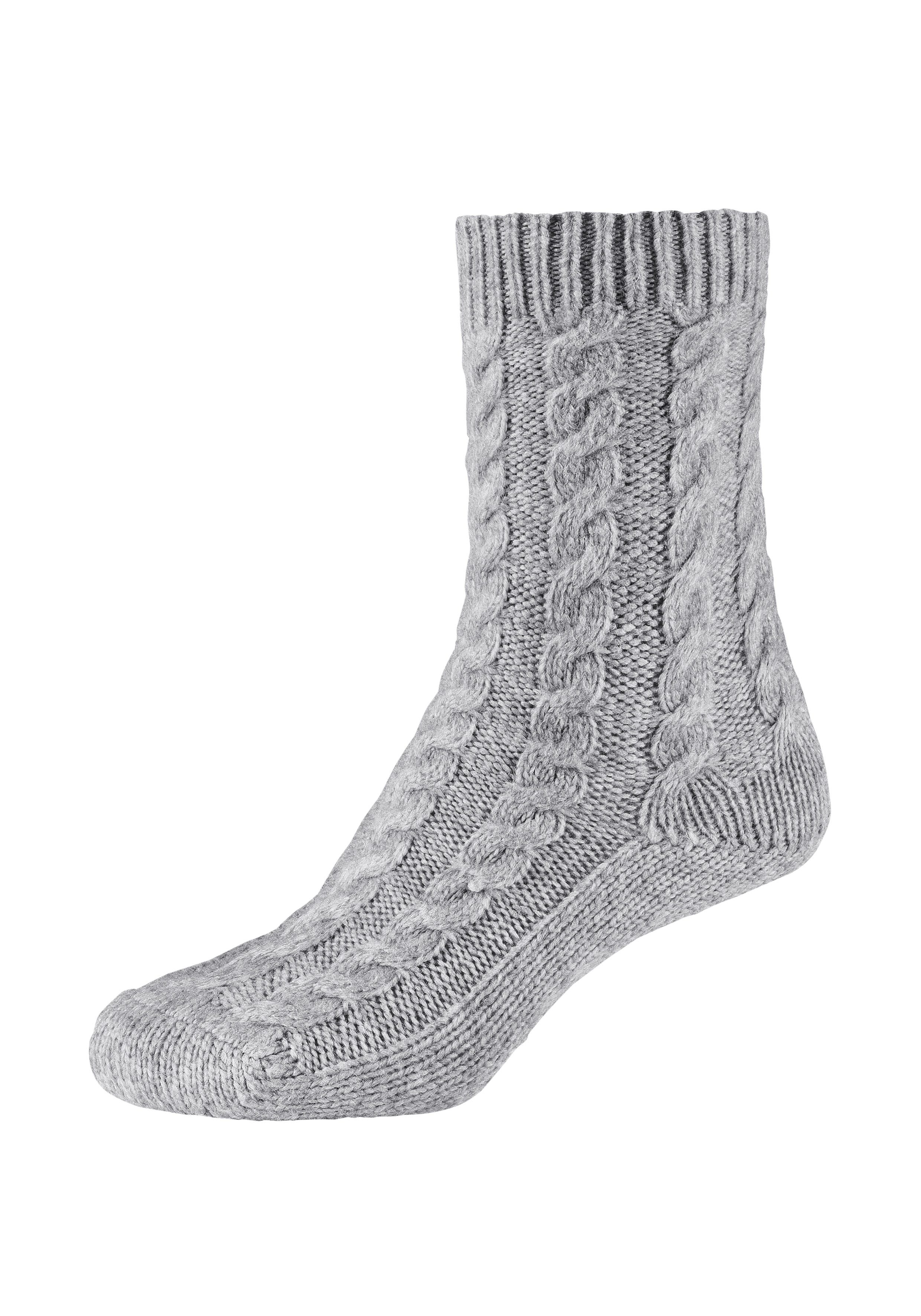 Camano Socken warm & cozy (2-Paar) mit Zopfmuster, Rippenbündchen günstig online kaufen