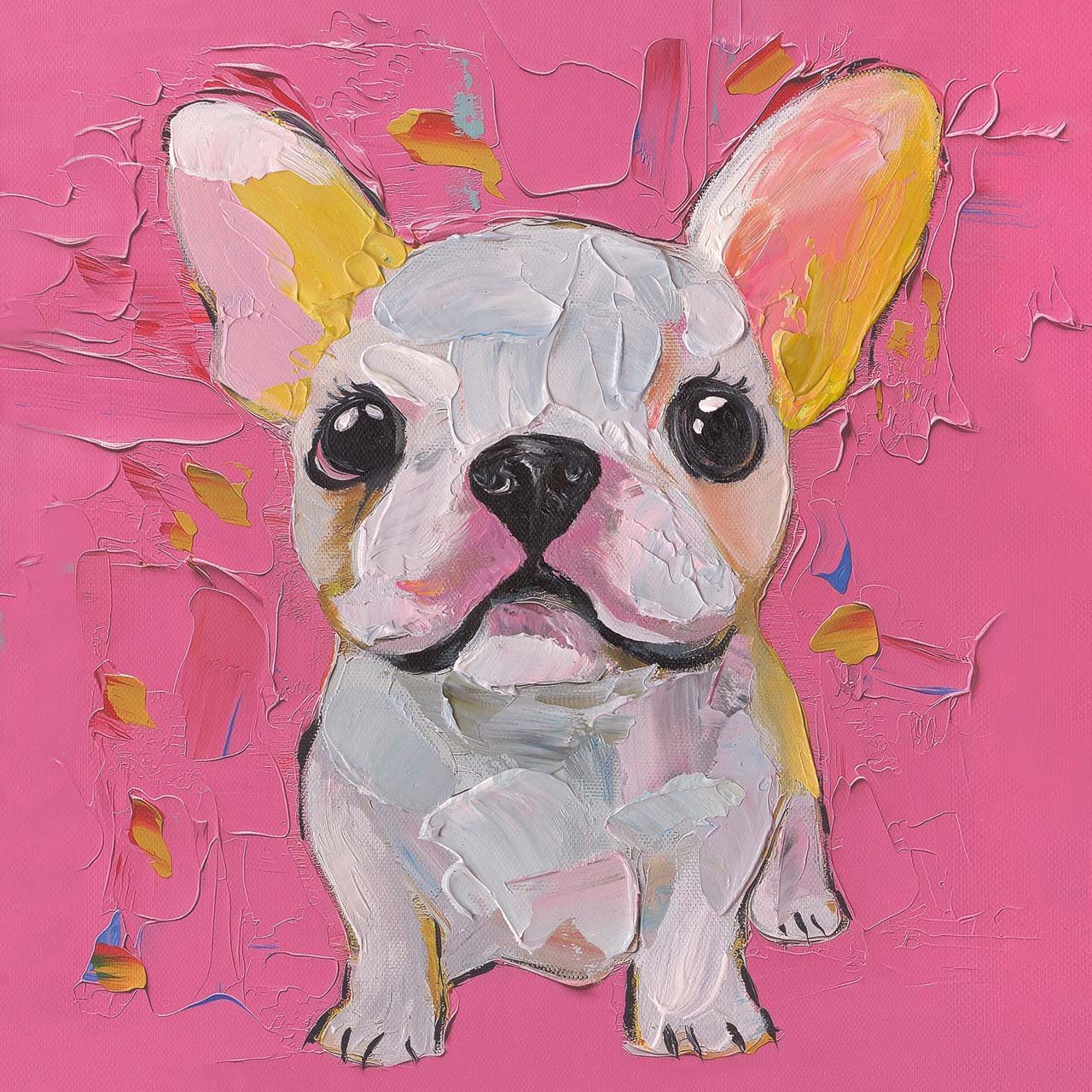ArtUniverse Gemälde White Bully 40 x 40 cm, Tiermotiv