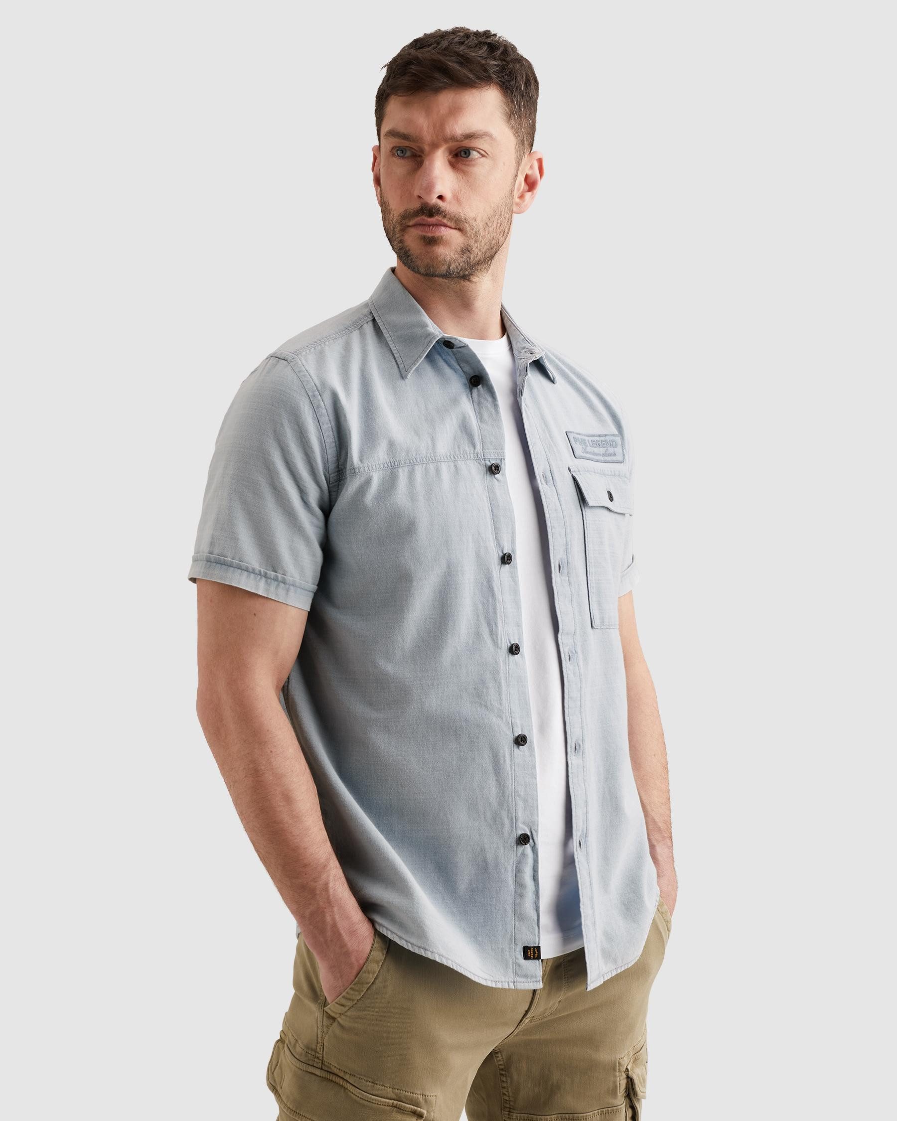 Kurzarmhemd Short Sleeve Shirt Indigo yarn dyed stripe