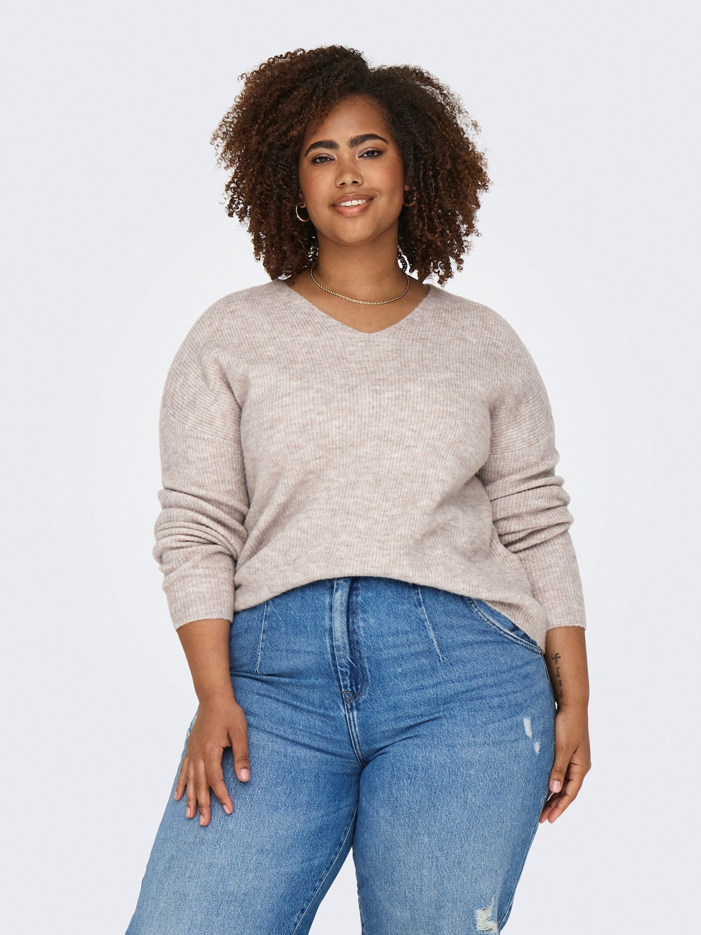 ONLY CARMAKOMA Strickpullover CARCAMILLA V-NECK L/S günstig online kaufen
