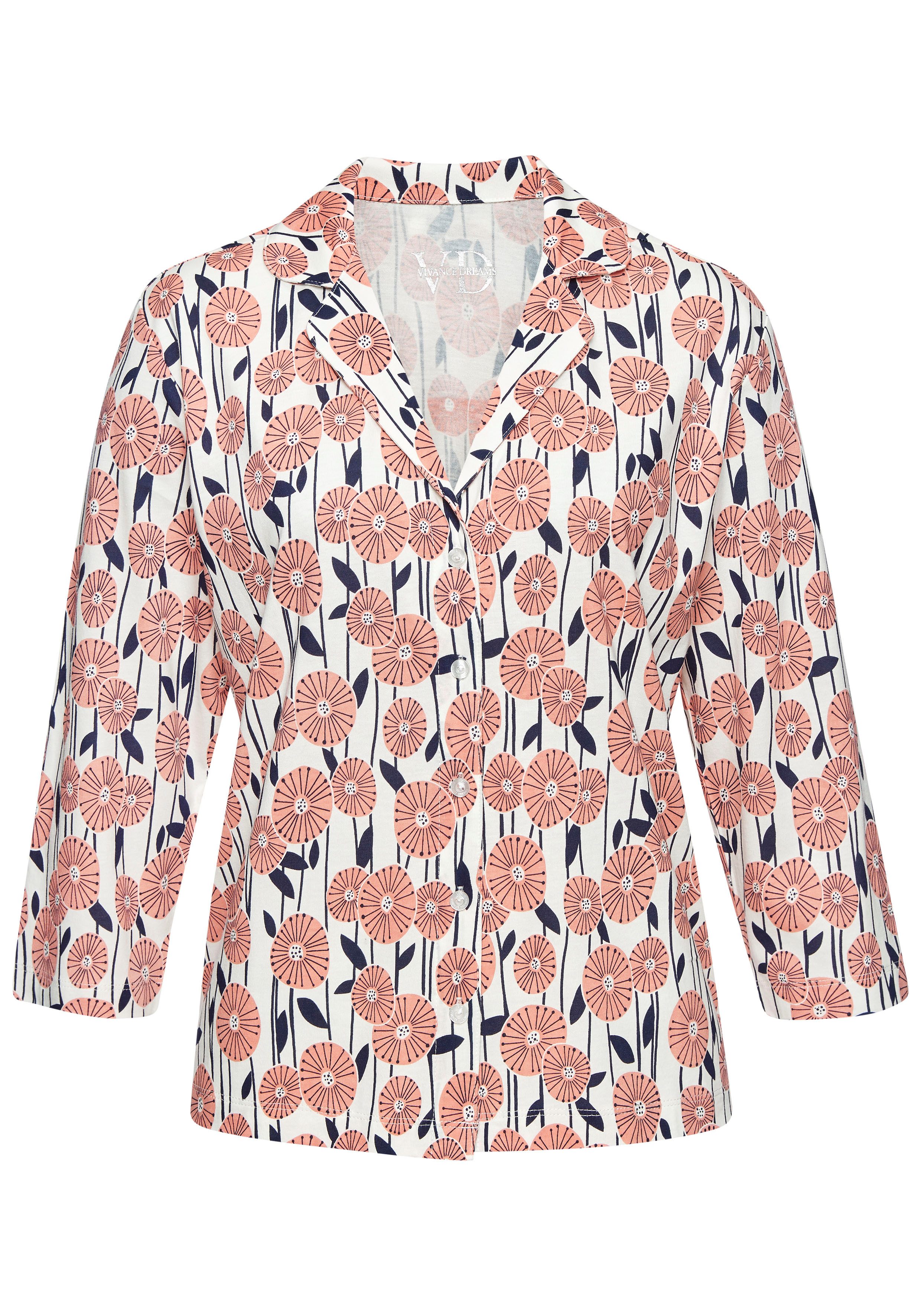 Vivance Dreams Pyjamaoberteil mit schönem Alloverdruck günstig online kaufen