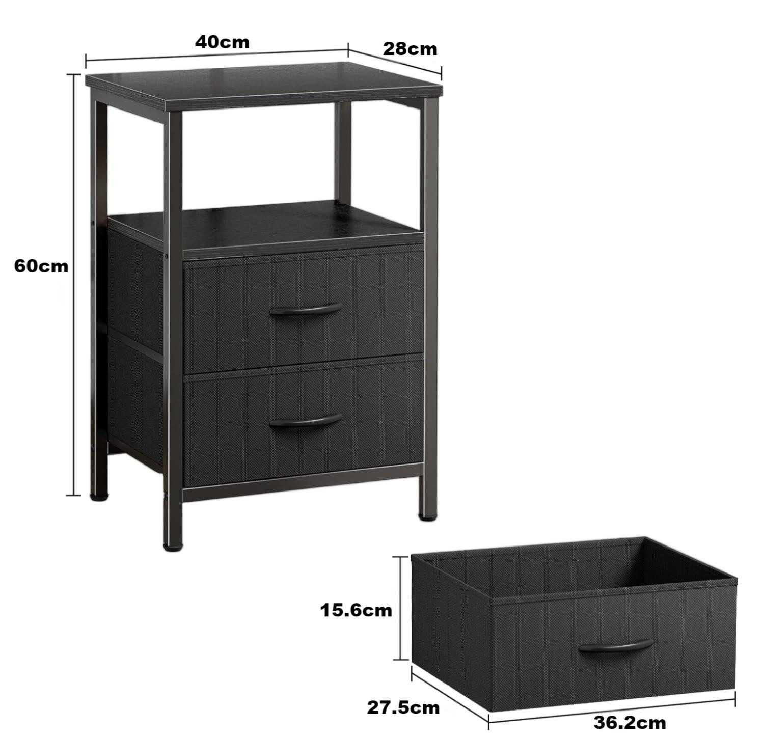 Forrlite Nachttisch Nachttisch mit Stoffschublade,Beistelltisch,mit Staurau günstig online kaufen