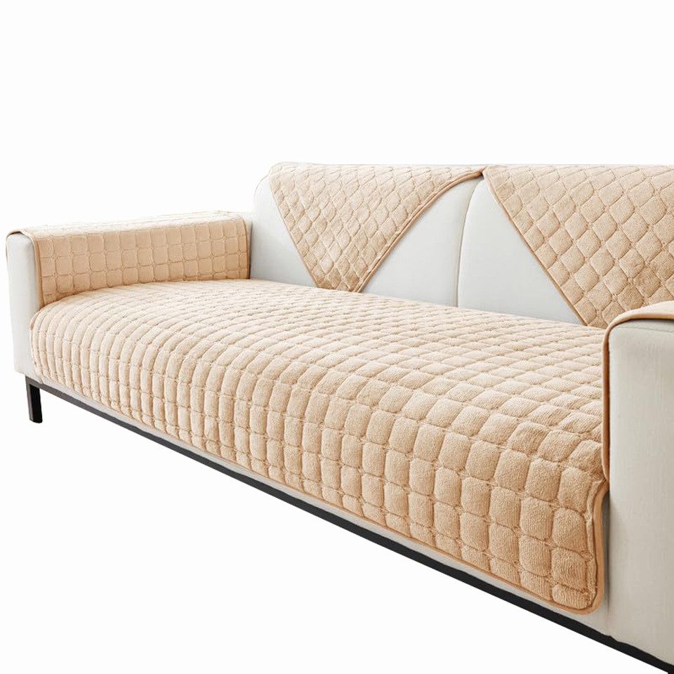 Diwzbyn Sofaschoner Sofa Überzug, Weiche Flanell Sofa Sitzkissenbezug, Sofaschoner, rutschfest, Sofabezug 1 2 3 4 Sitzer Couch überzug für Wohnzimmer