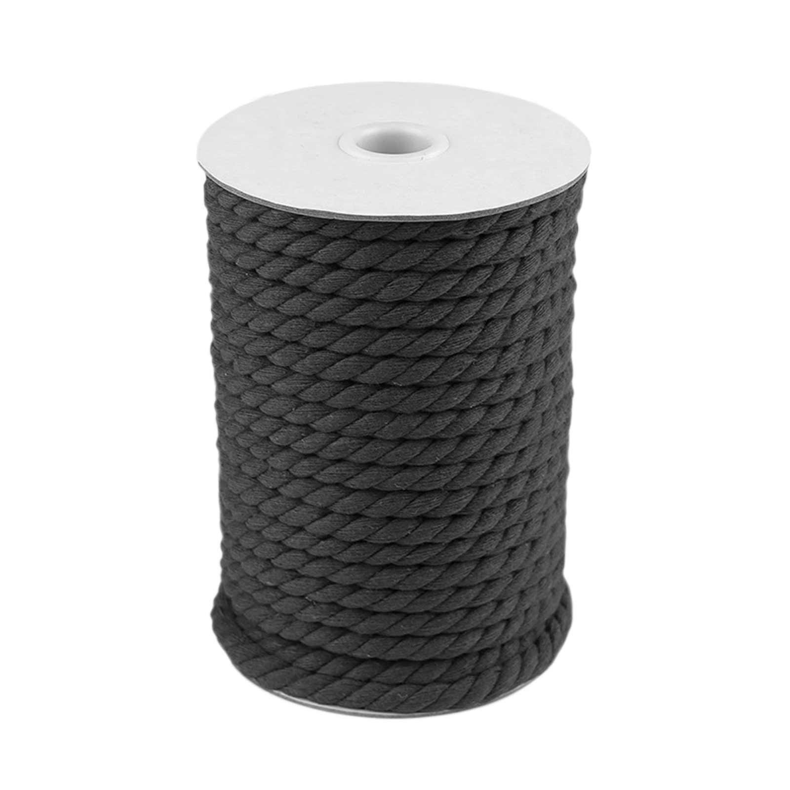 maDDma Seil 10m Baumwollseil 12 mm gedreht, dunkelgrau