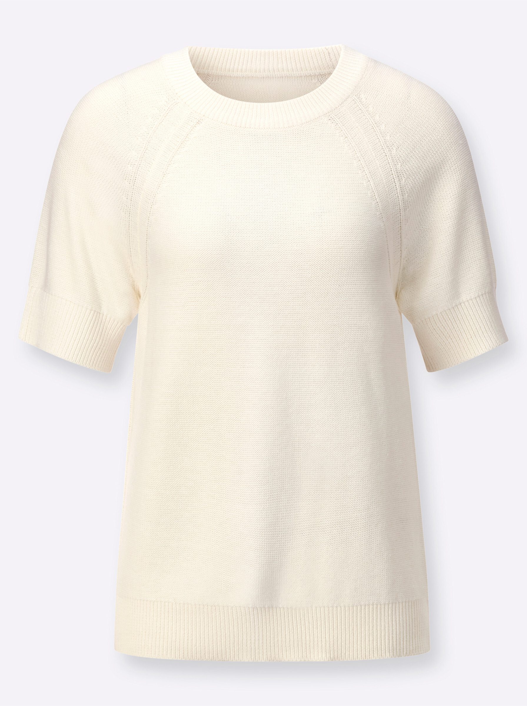 Strickpullover Kurzarm-Pullover Kurzarm Links-Strick