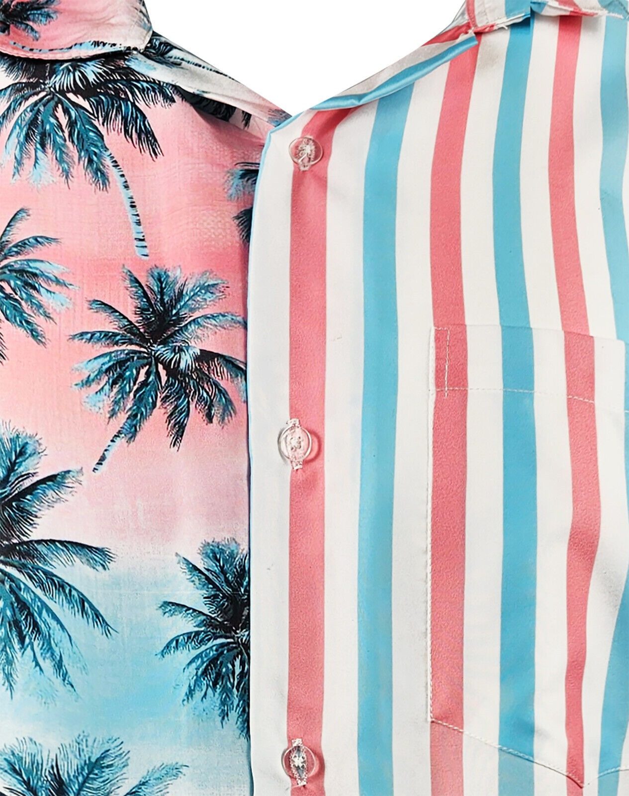 King Kameha Hawaiihemd Stripes Funky Hawaii-Hemd Herren Kurzarm Front-Tasche Stylish Unisex
