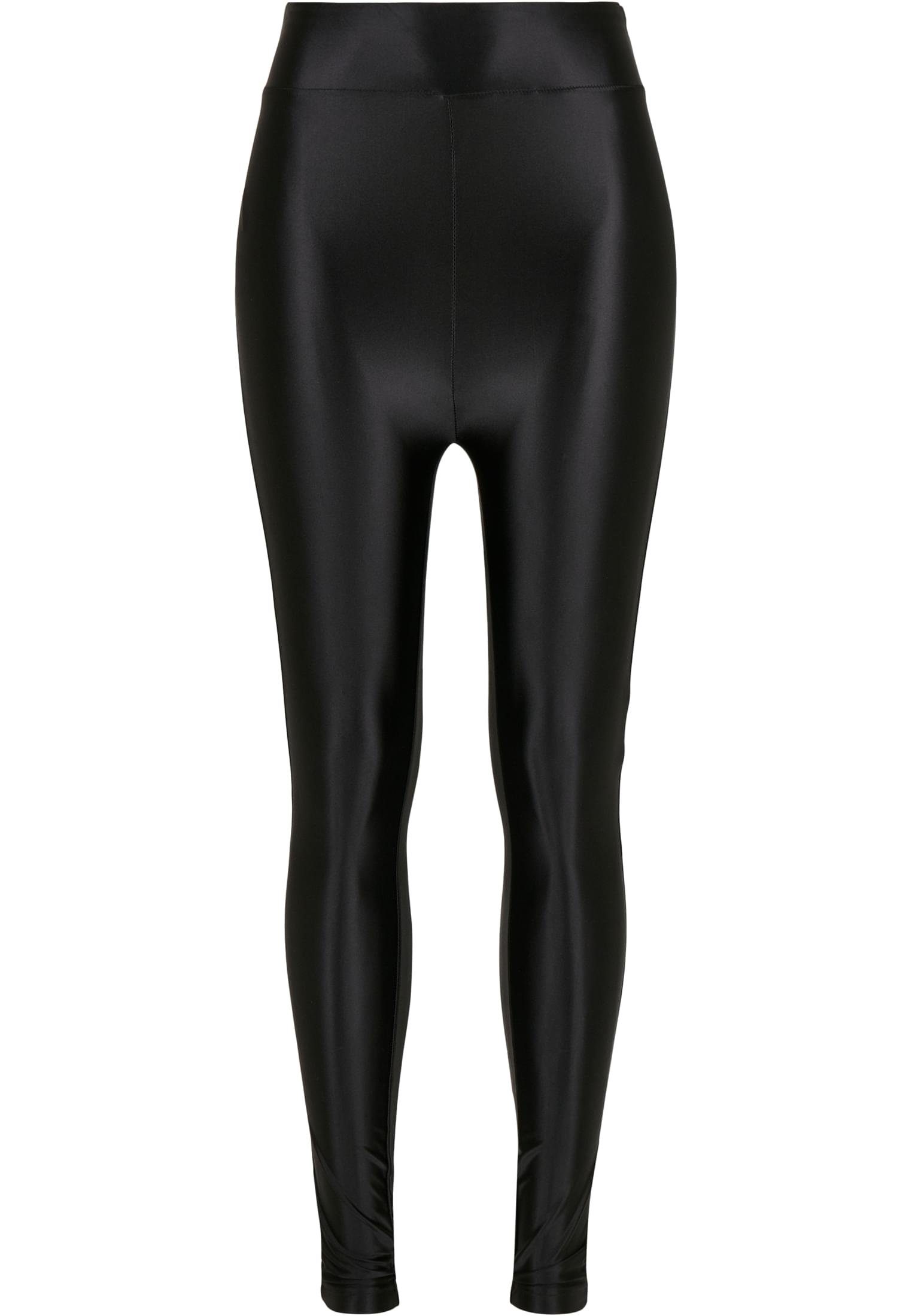 Leggings Metallic Ladies Damen Highwaist Leggings URBAN black (1-tlg) CLASSICS Shiny