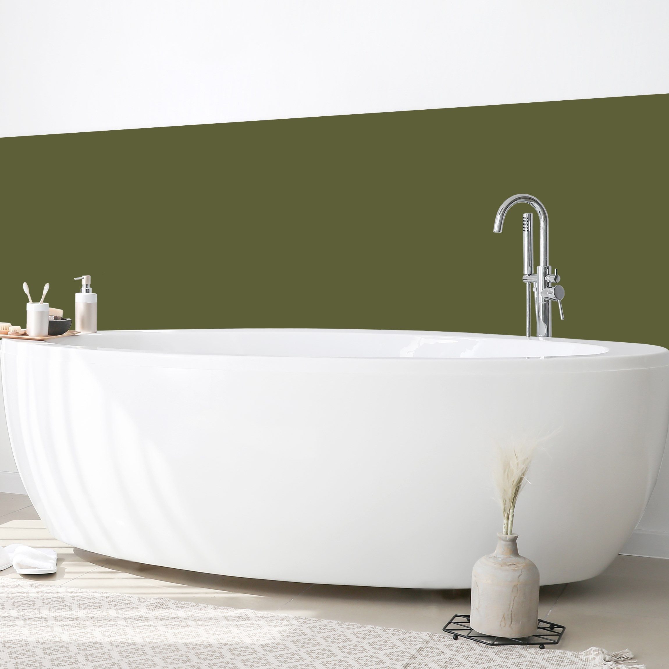 Bilderdepot24 Badrückwand grün fugenlose Wandverkleidung Bad günstig online kaufen