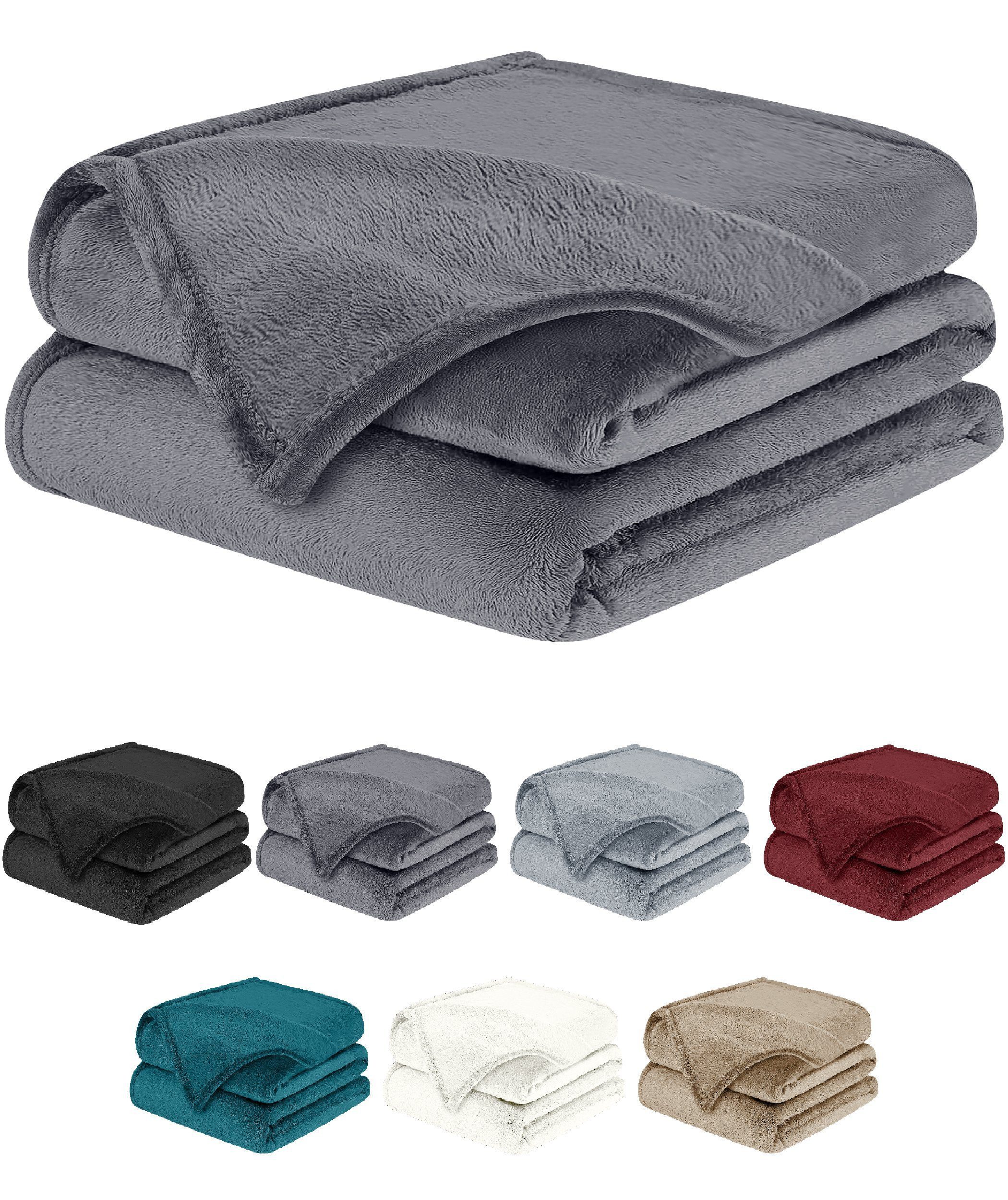 Wohndecke, flauschige Kuscheldecke, weiche Decke, Überwurfdecke, BARBONS, atmungsaktiv, super weich und flauschig, hochwertig