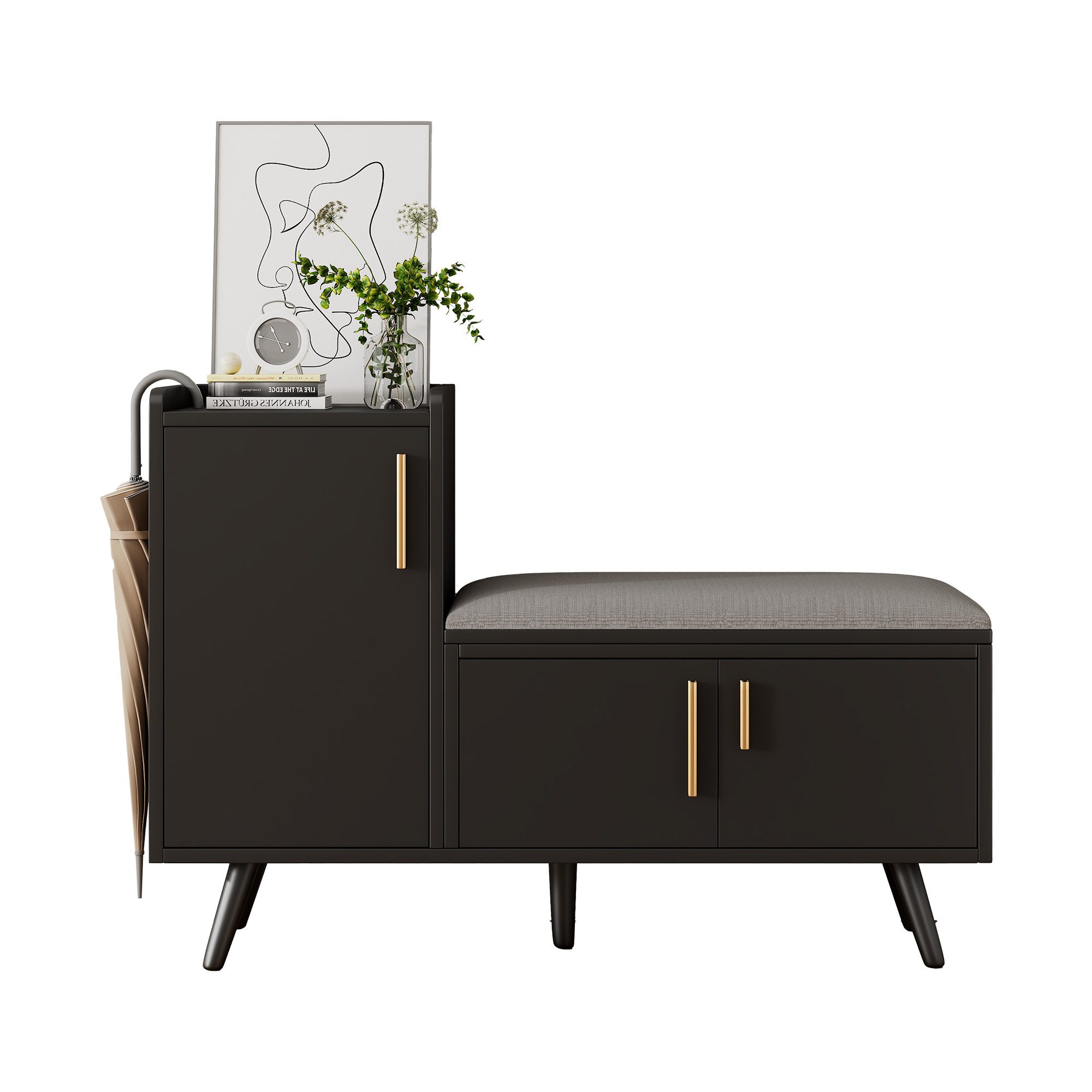 HAUSS SPOLE Schuhbank Schuhregal Schuhtruhe Sitzbank mit drei Stauraumtüren günstig online kaufen