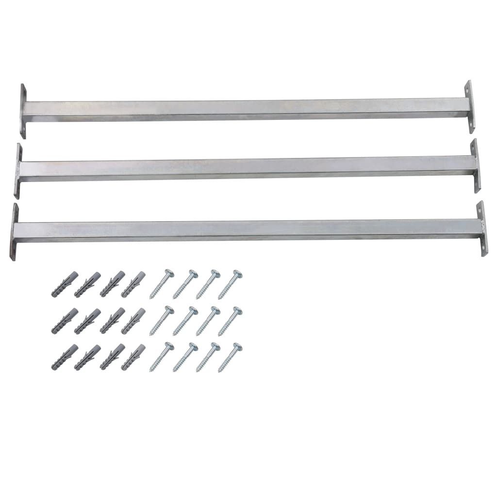 vidaXL Fenster Einstellbare Fenster-Sicherheitsstangen 3 Stk 710-1200 mm